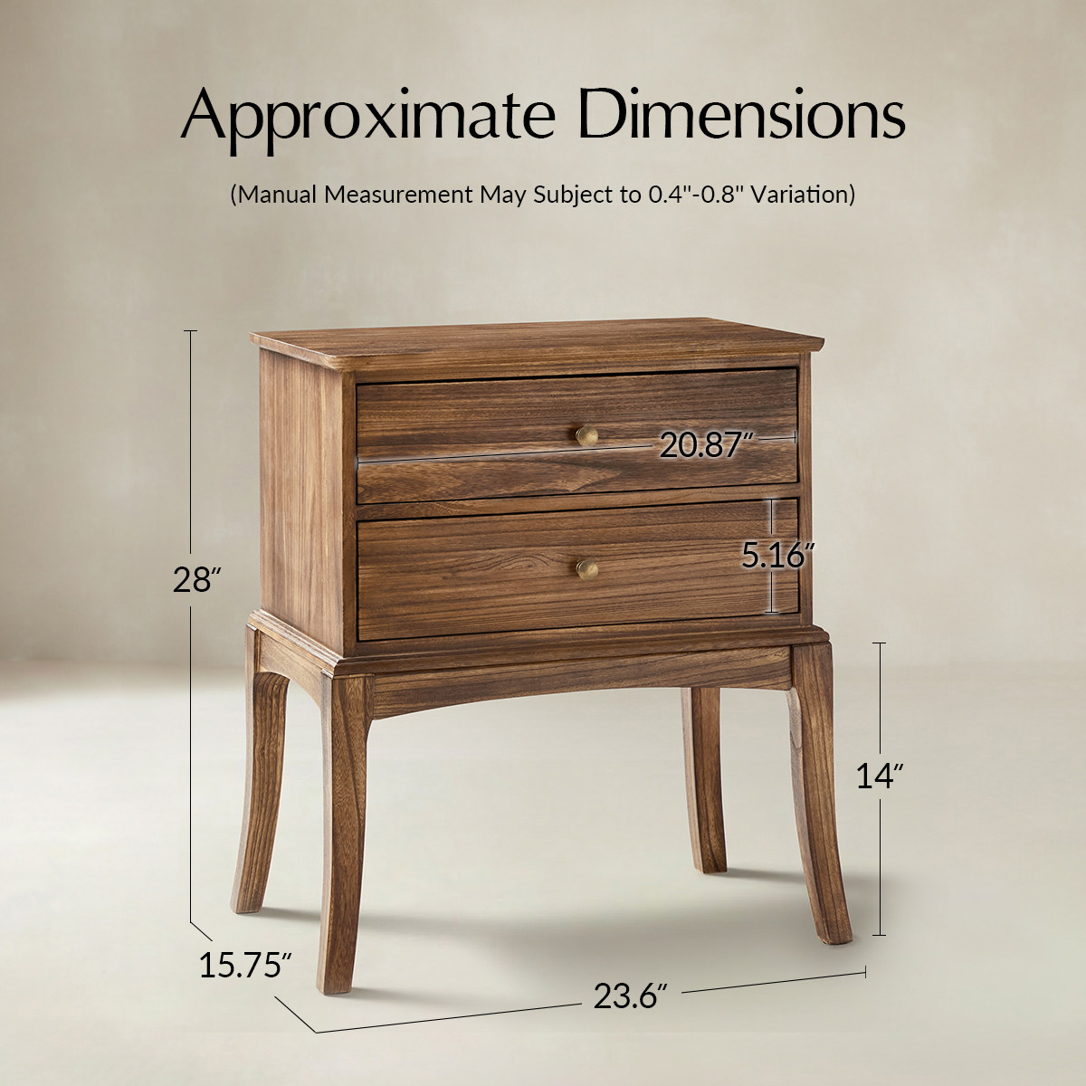 Dominique 28" Tall Solid Wood End Table with Hidden Outlet