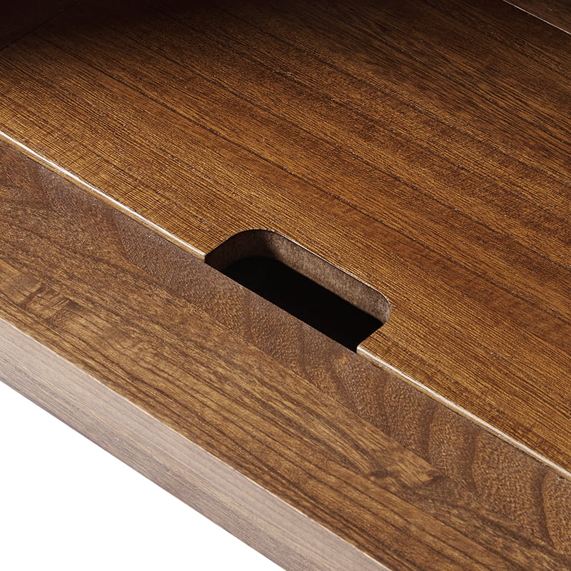 Lina Modern Solid Wood End Table with Charging Station – Slatted Bedside Table with Hidden Storage(Optional Types)
