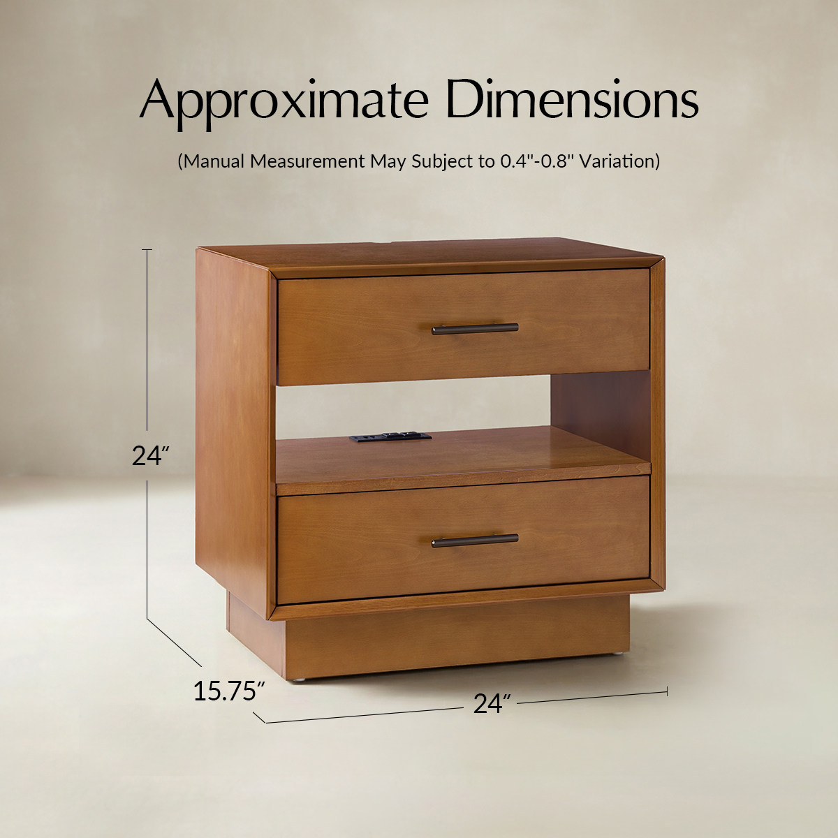 Yoel Hidden Drawer Nightstand with Built-in Outlets(Optional Types)