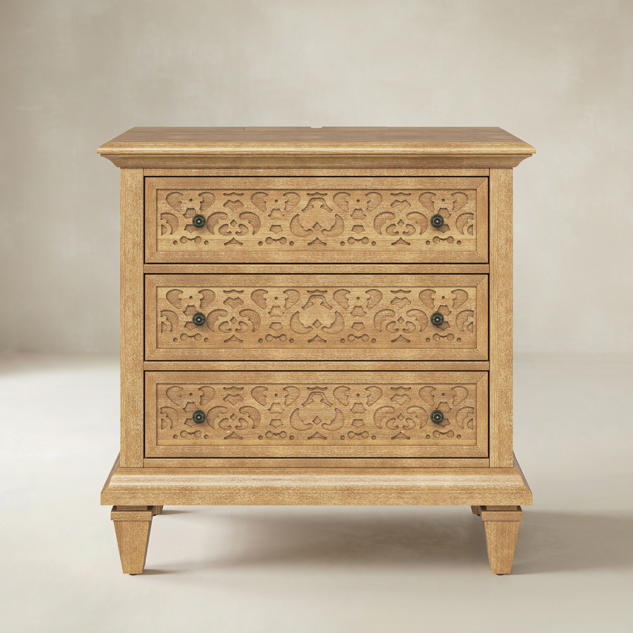Colombo 3-Drawer End Table with Built-In Outlets(Optional Types)