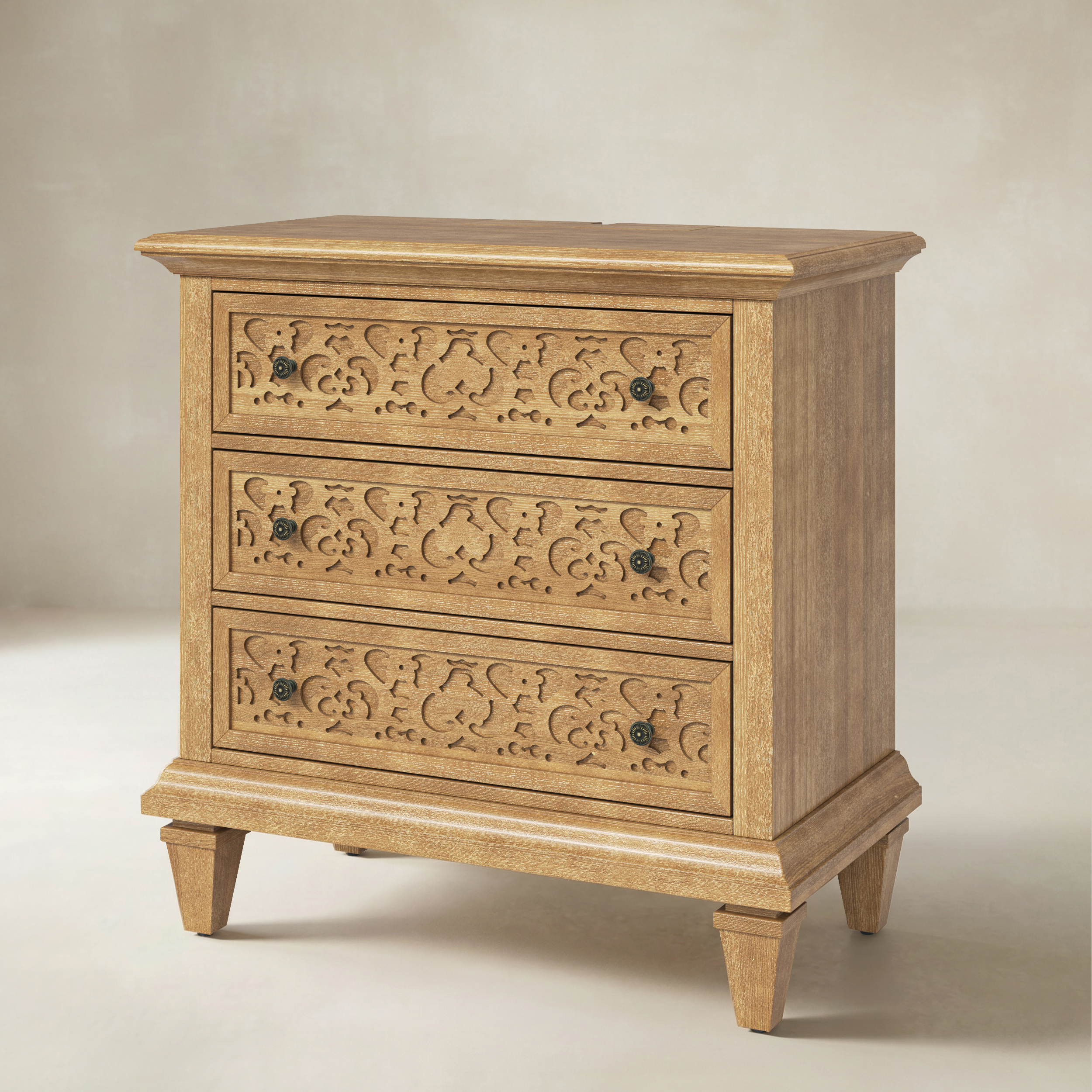 Colombo 3-Drawer End Table with Built-In Outlets(Optional Types)