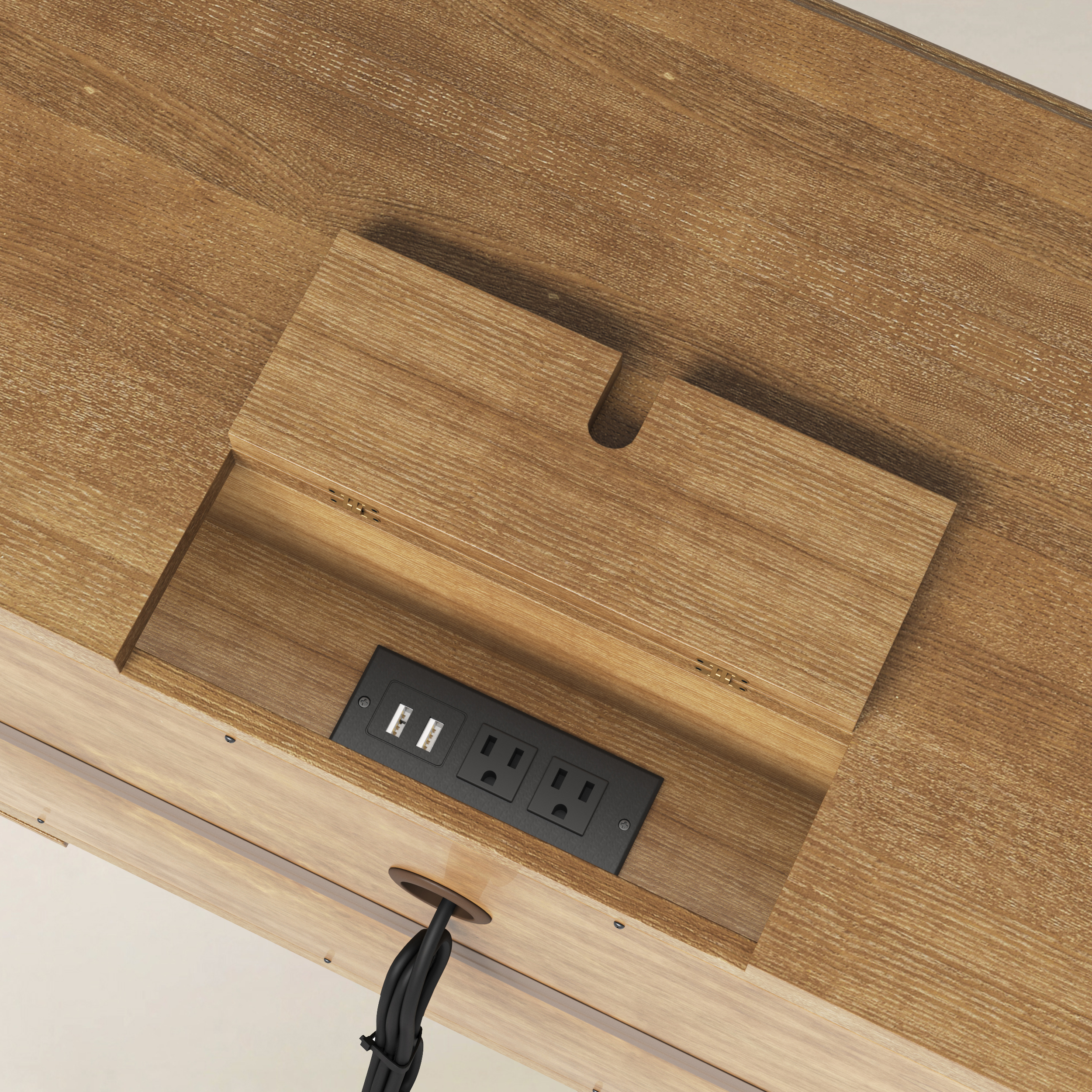 Colombo 3-Drawer End Table with Built-In Outlets(Optional Types)