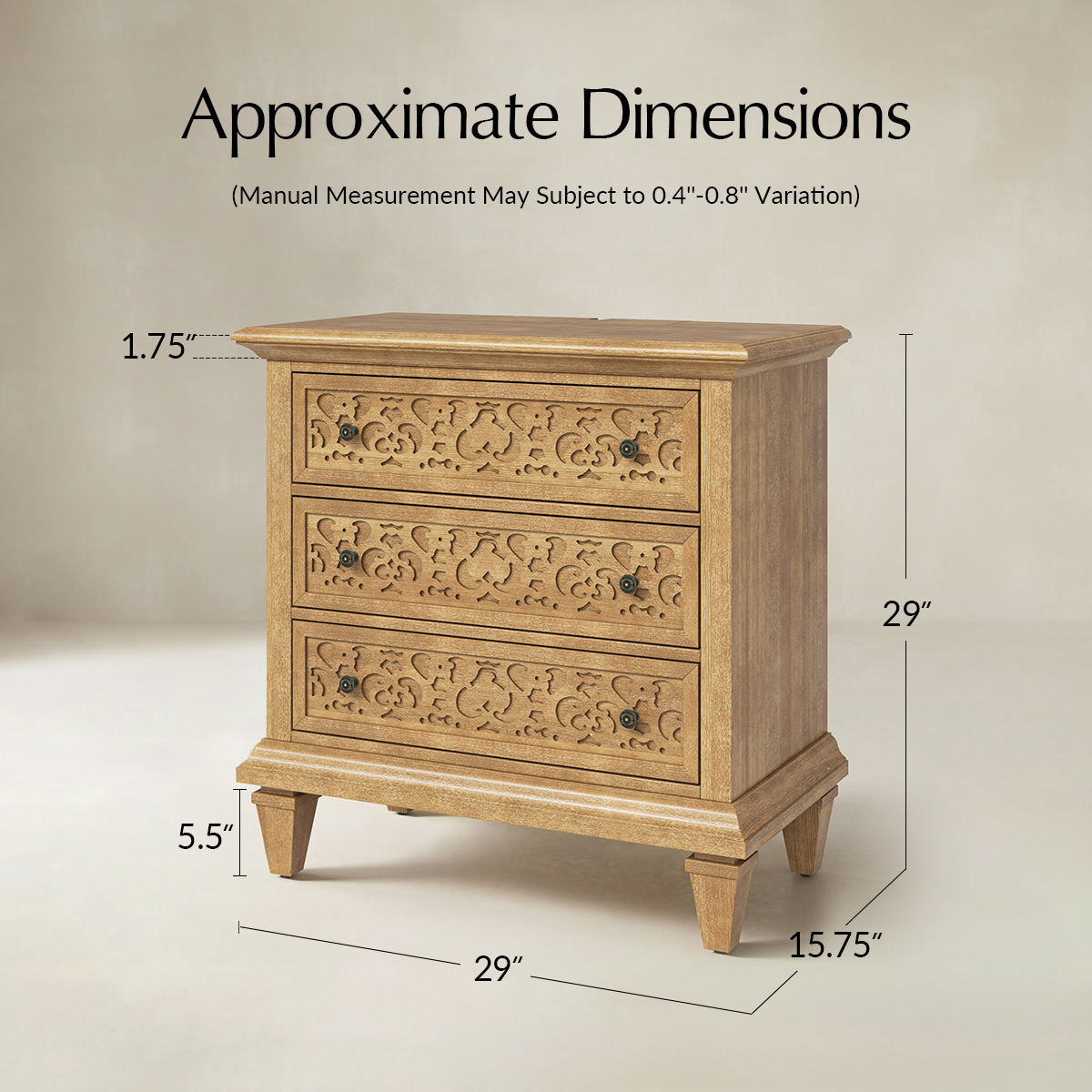 Colombo 3-Drawer End Table with Built-In Outlets(Optional Types)