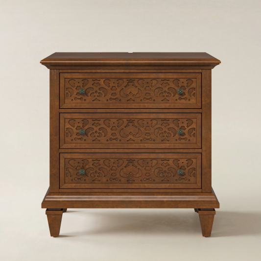 Colombo 3-Drawer End Table with Built-In Outlets(Optional Types)