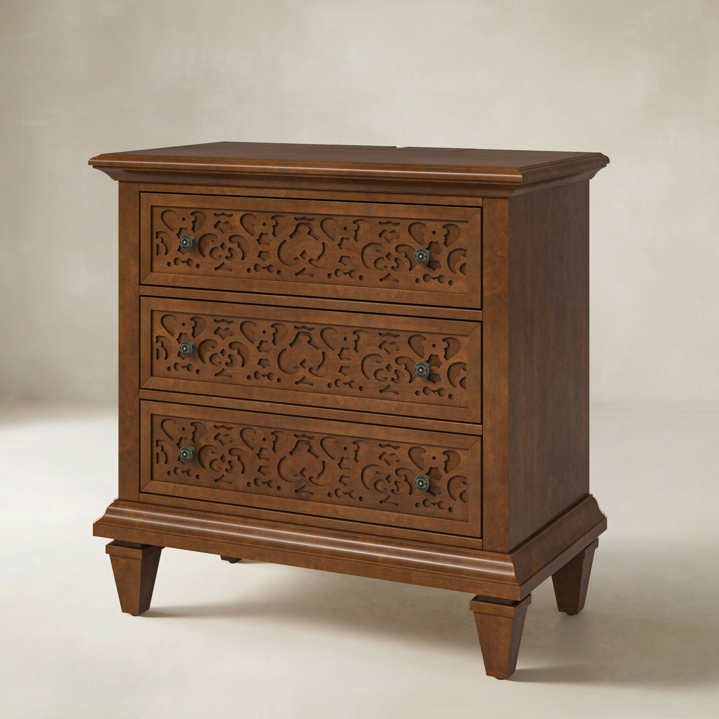 Colombo 3-Drawer End Table with Built-In Outlets(Optional Types)