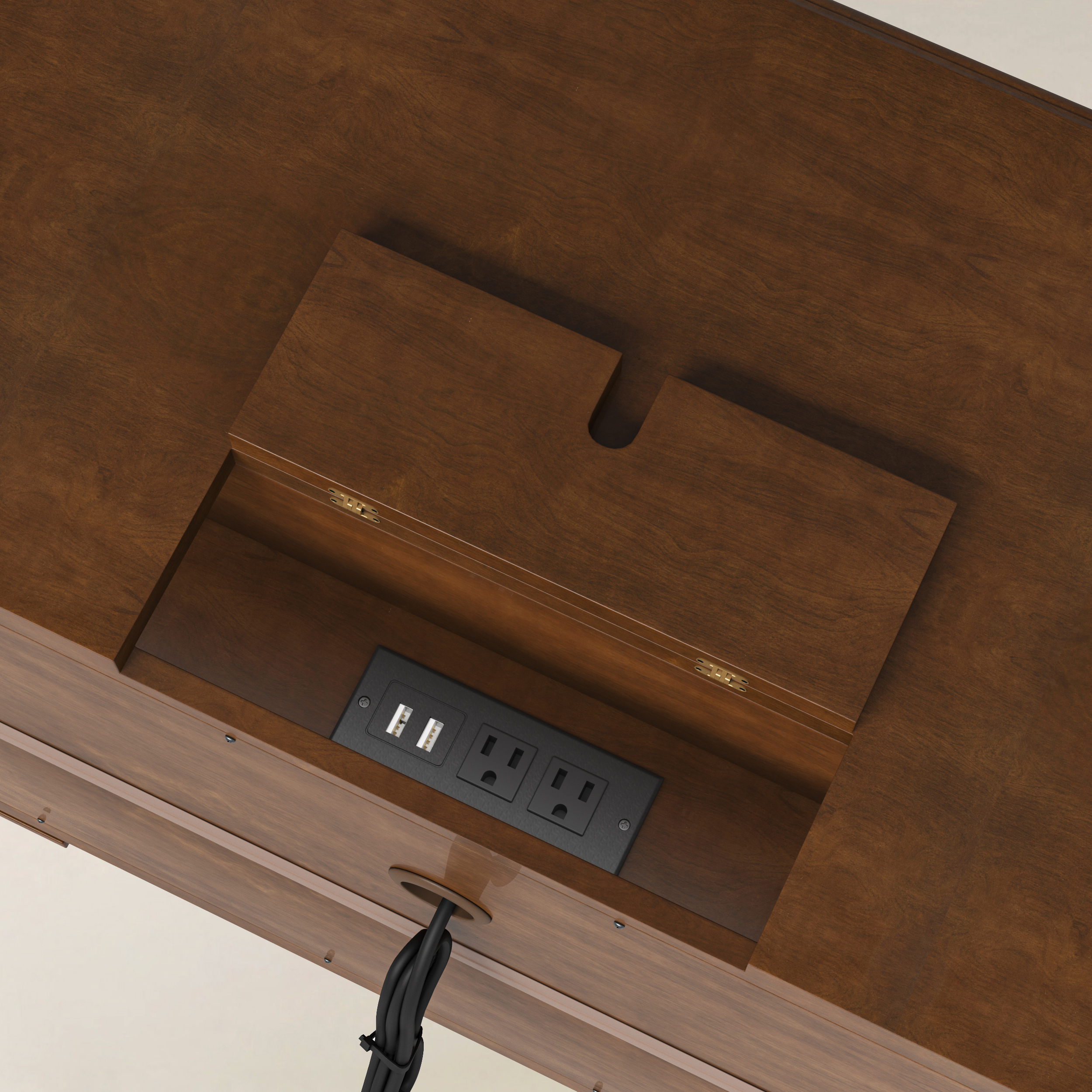 Colombo 3-Drawer End Table with Built-In Outlets(Optional Types)