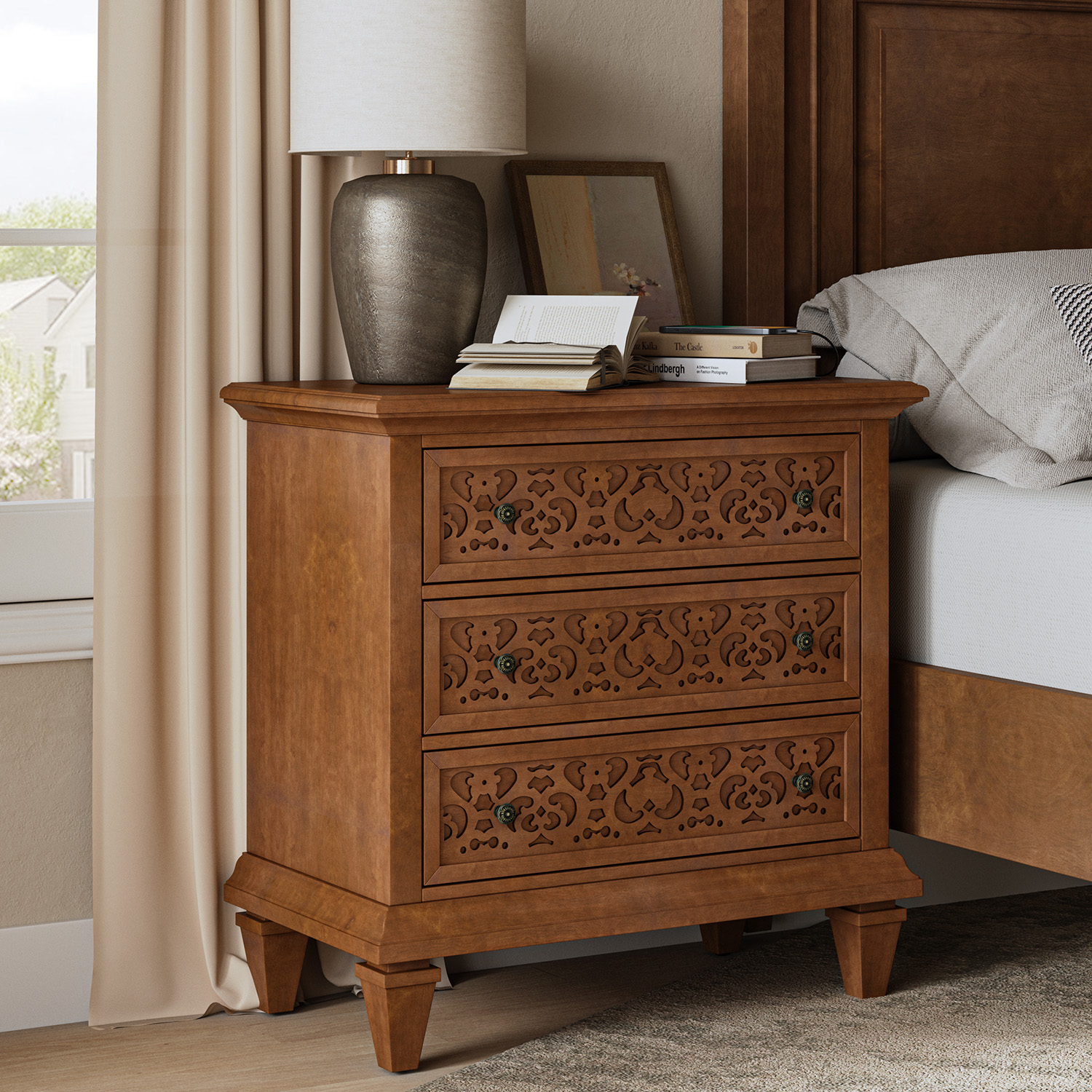 Colombo 3-Drawer End Table with Built-In Outlets(Optional Types)