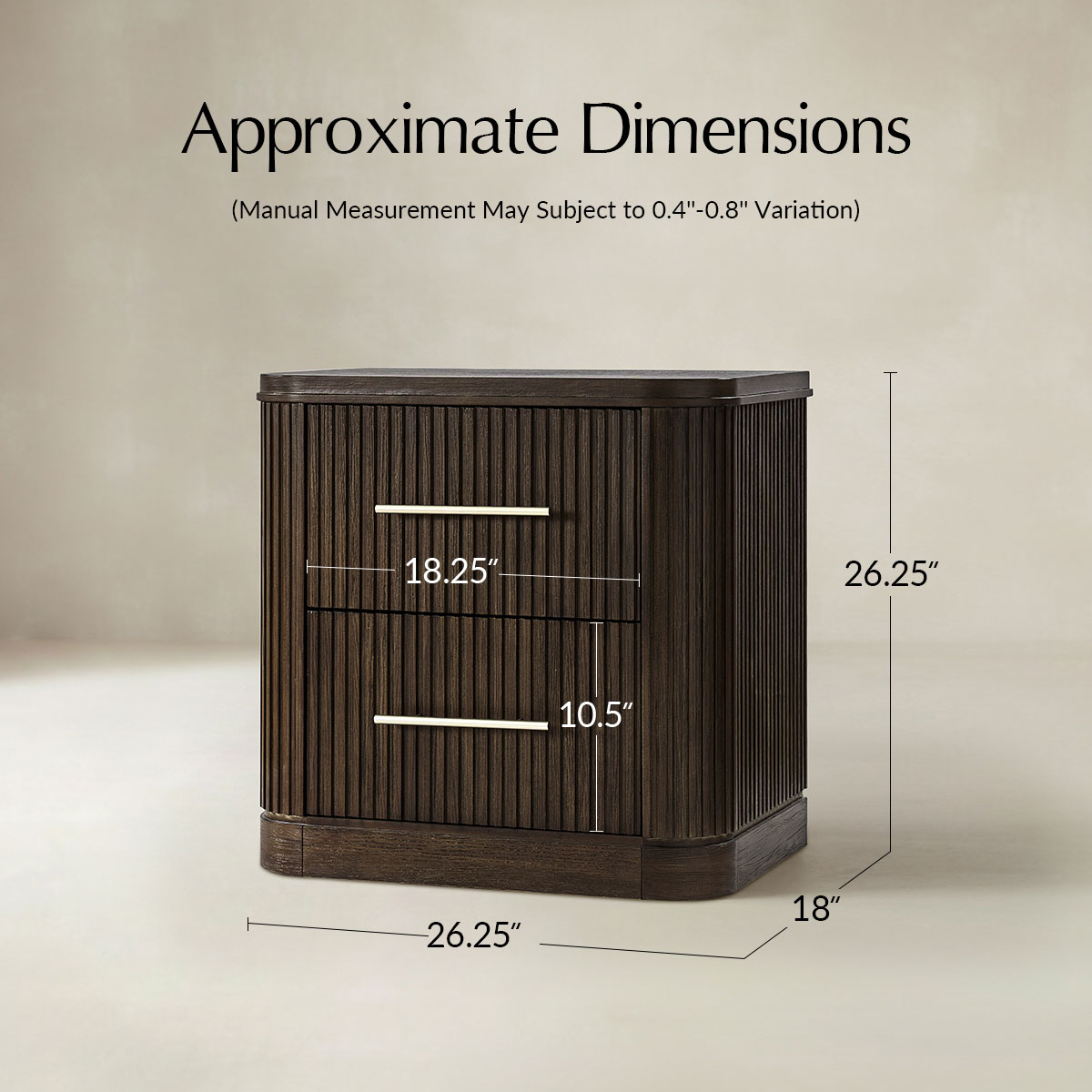 VERRAL Fluted Wood nightstand