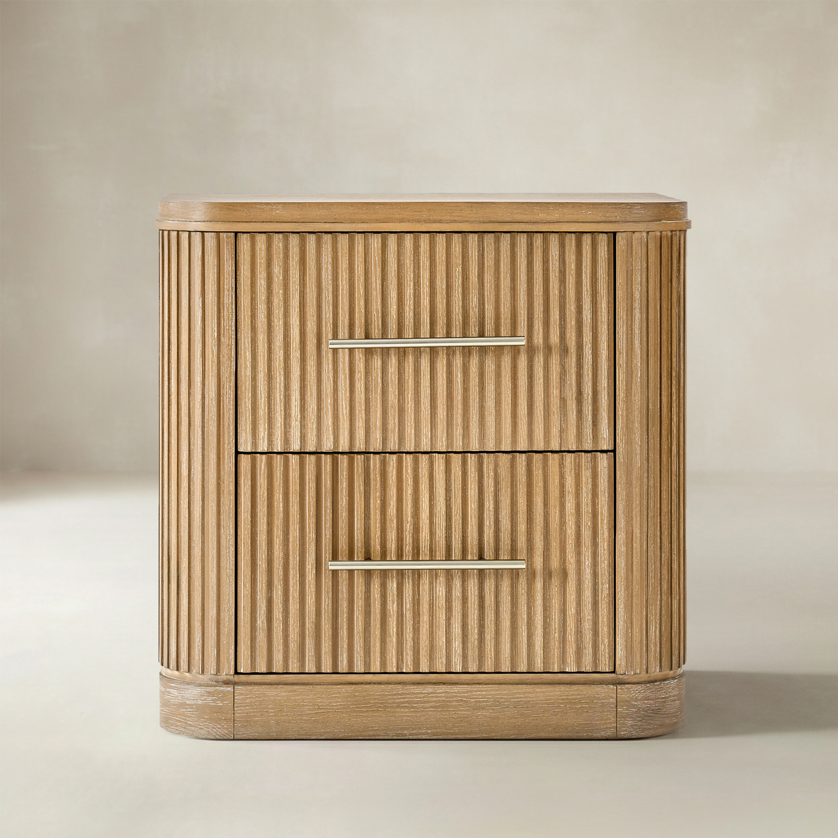 Verral Fluted Wood Nightstand