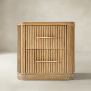 VERRAL Fluted Wood nightstand