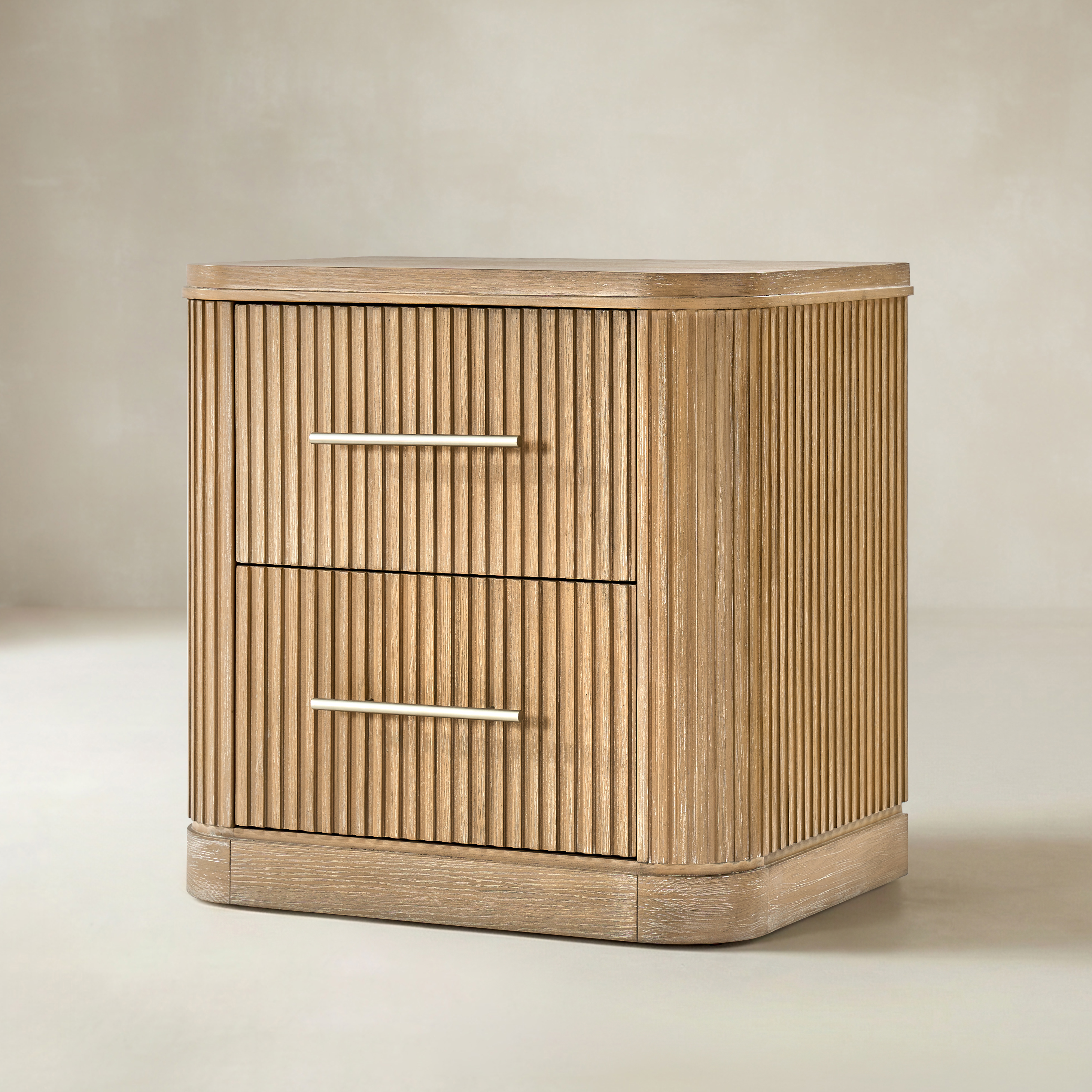 VERRAL Fluted Wood nightstand