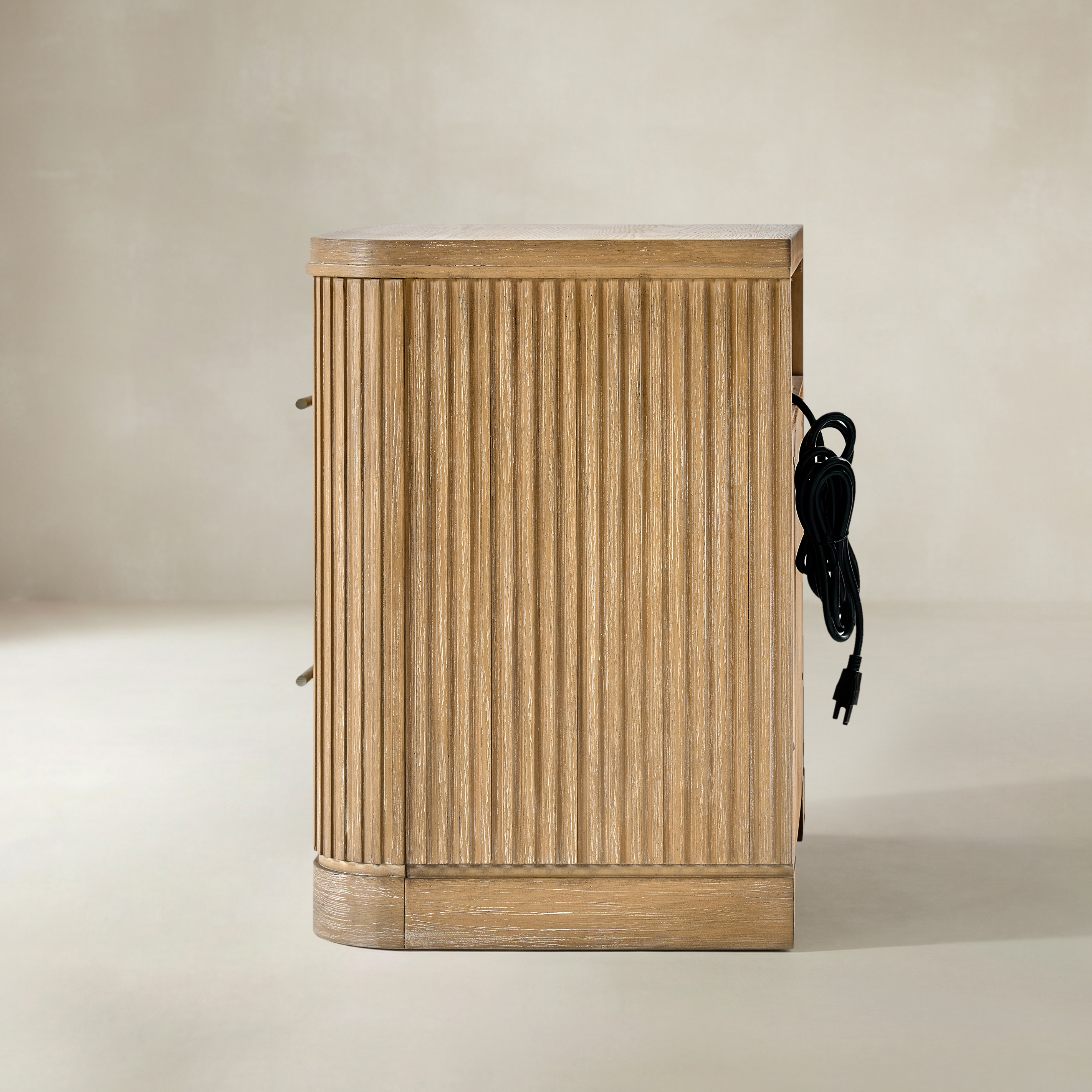 VERRAL Fluted Wood nightstand
