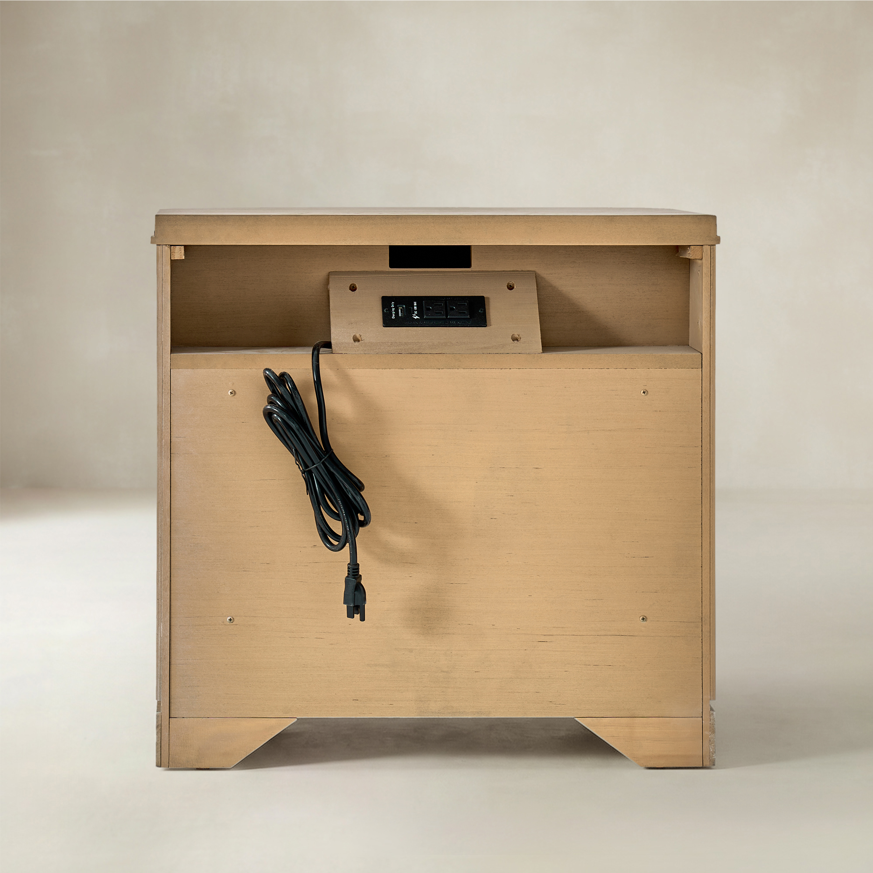 VERRAL Fluted Wood nightstand