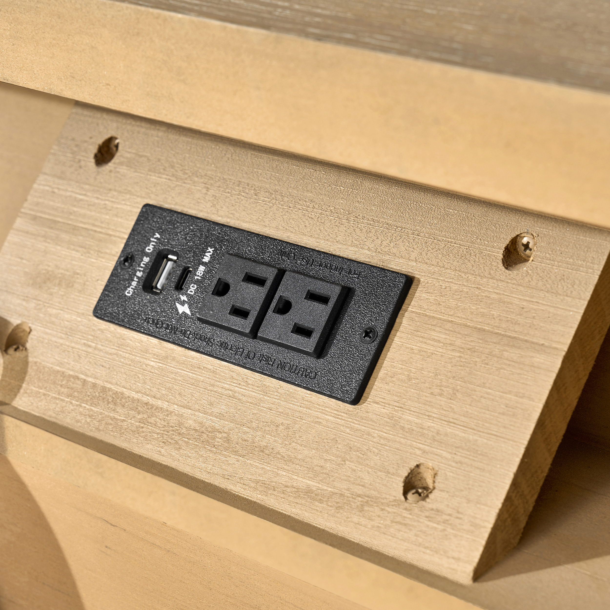 VERRAL Fluted Wood nightstand