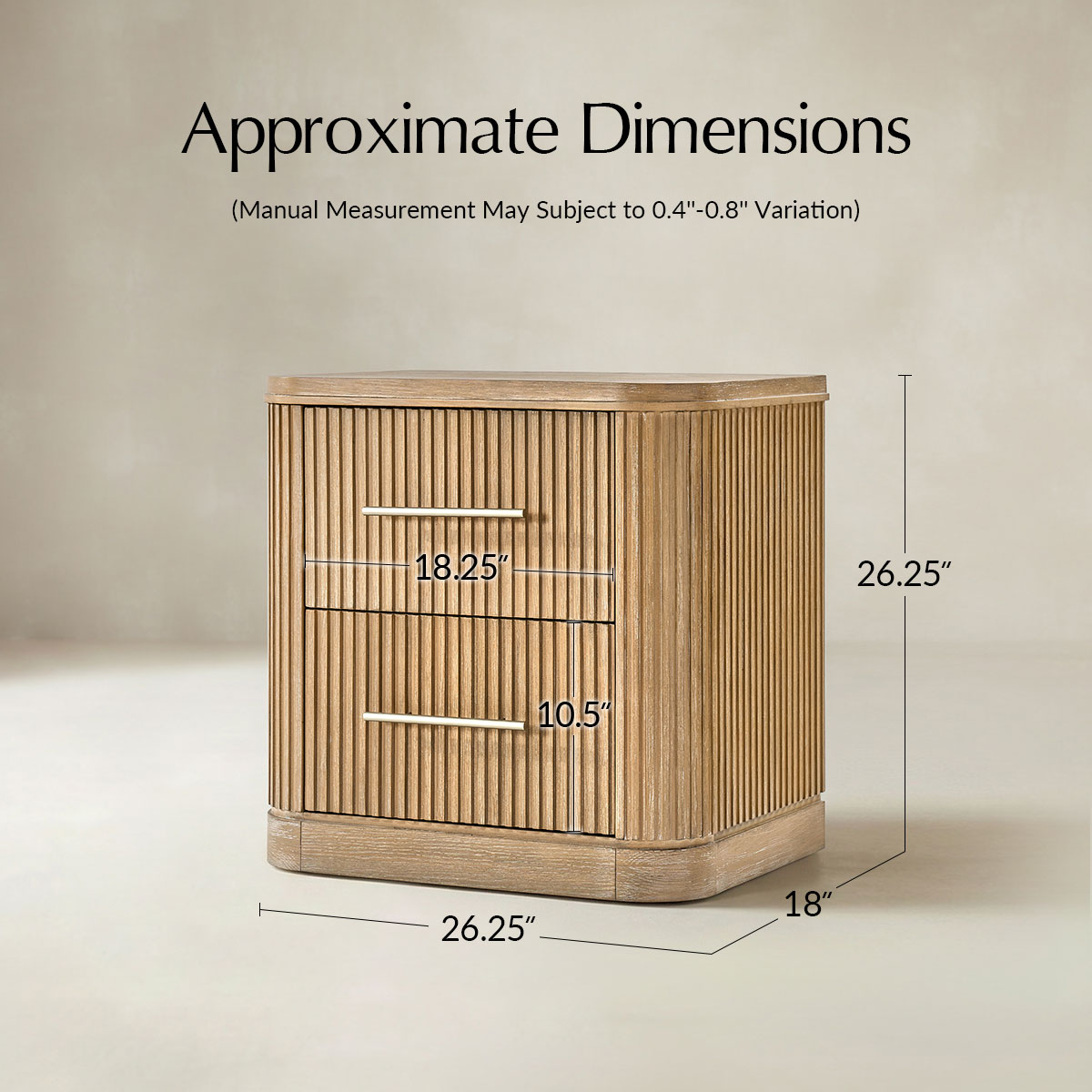 VERRAL Fluted Wood nightstand