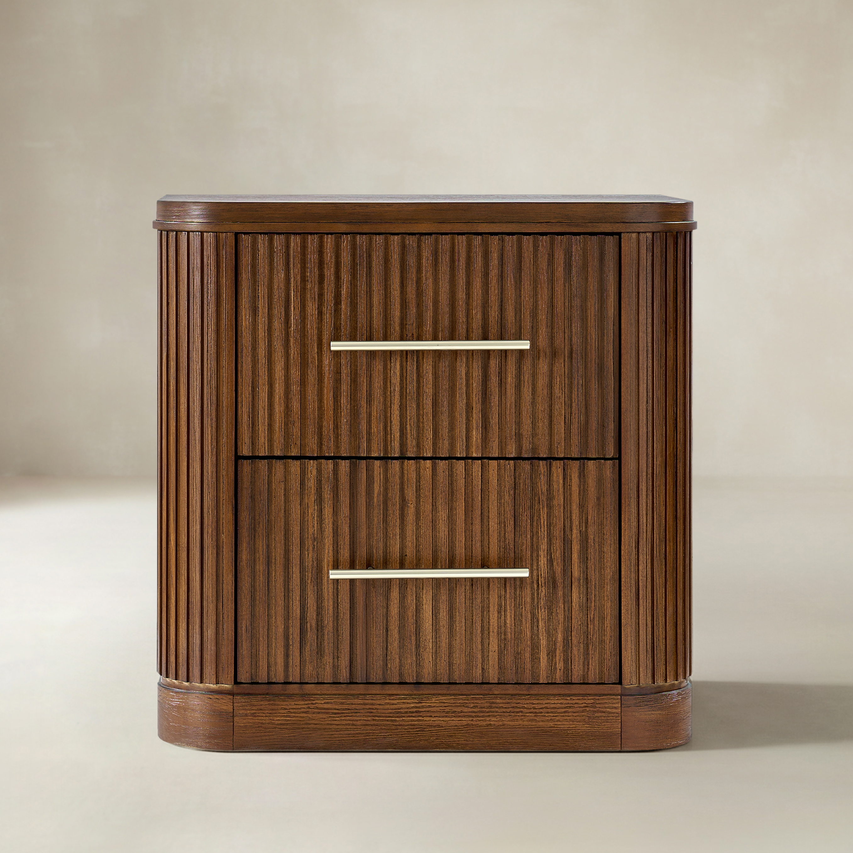 VERRAL Fluted Wood nightstand