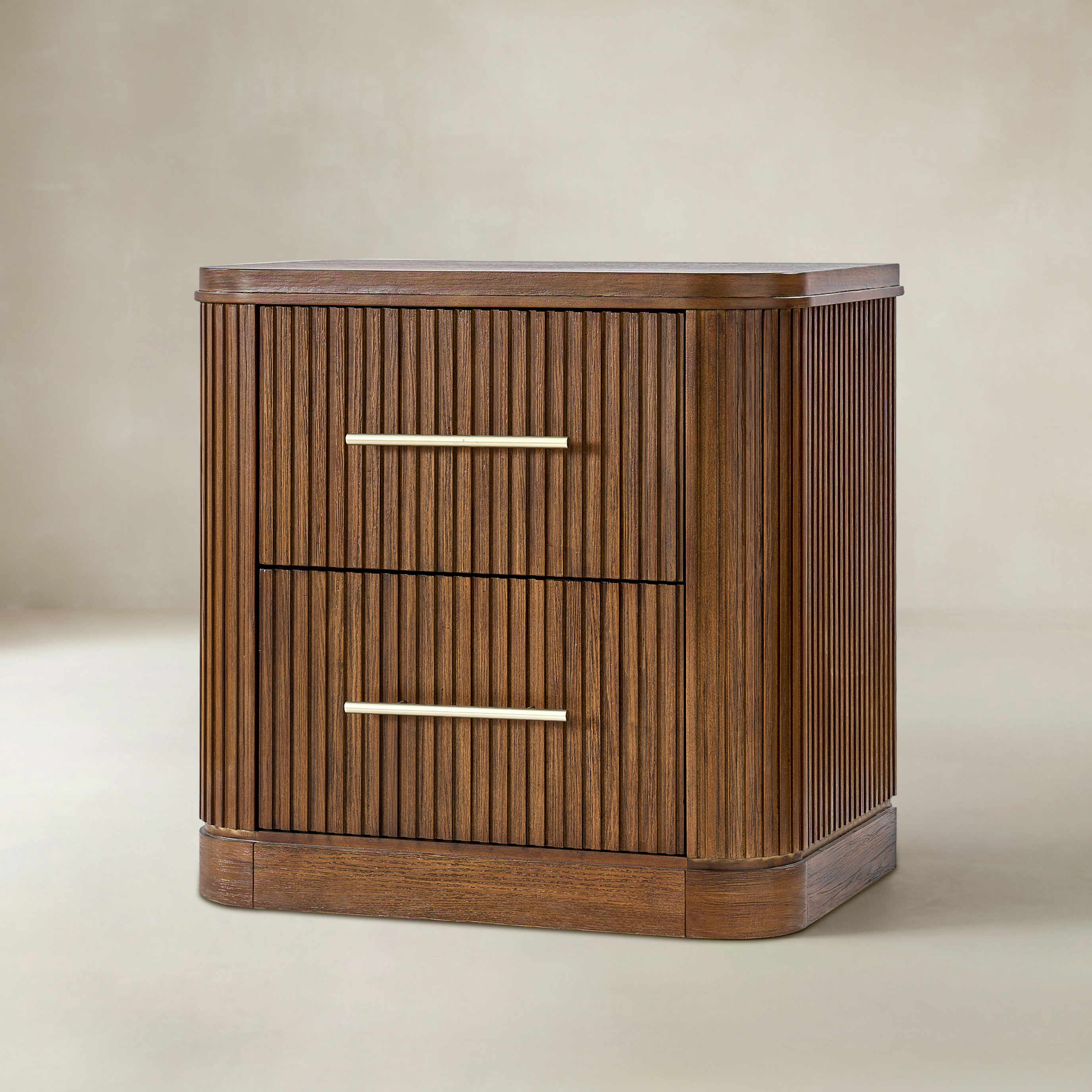 VERRAL Fluted Wood nightstand