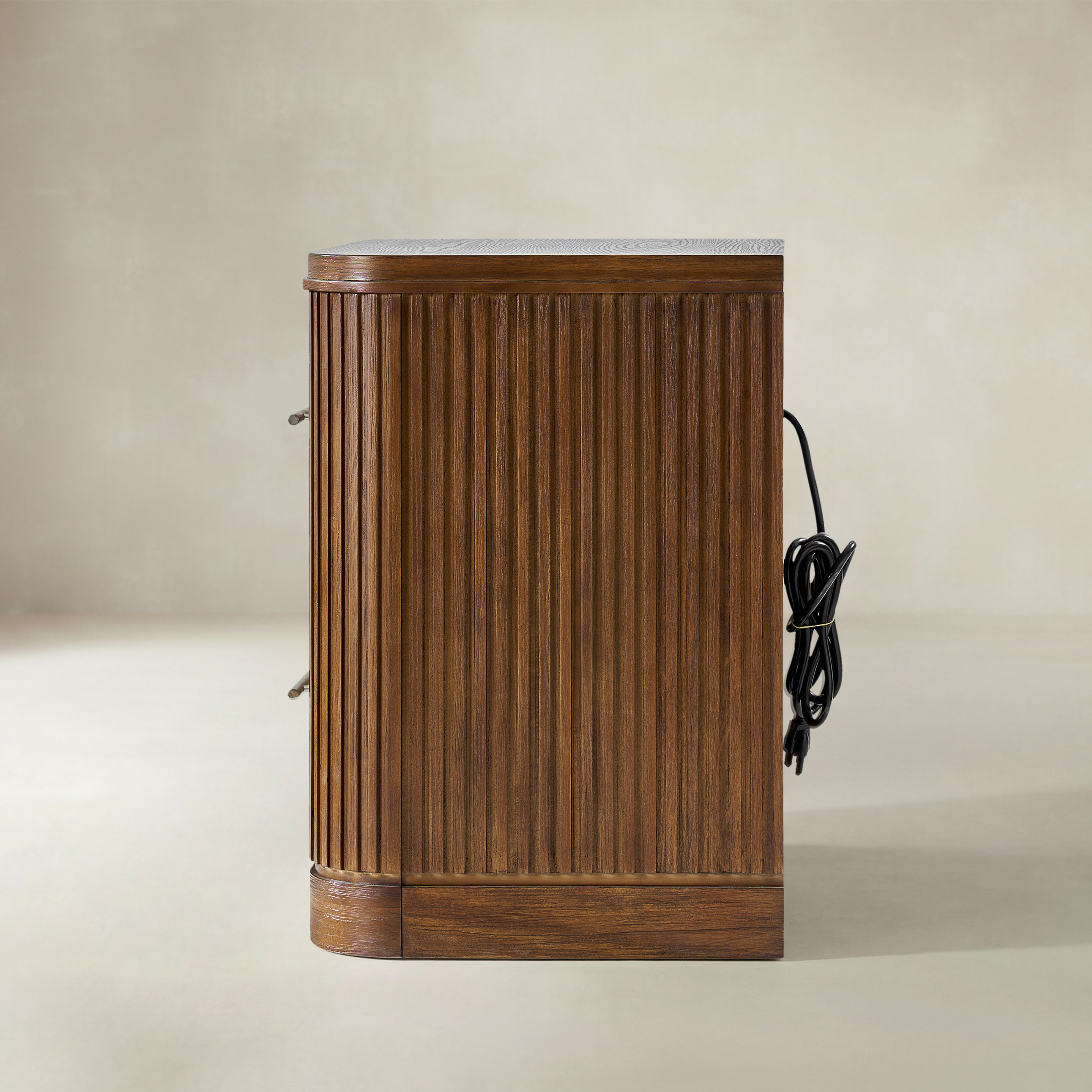 VERRAL Fluted Wood nightstand