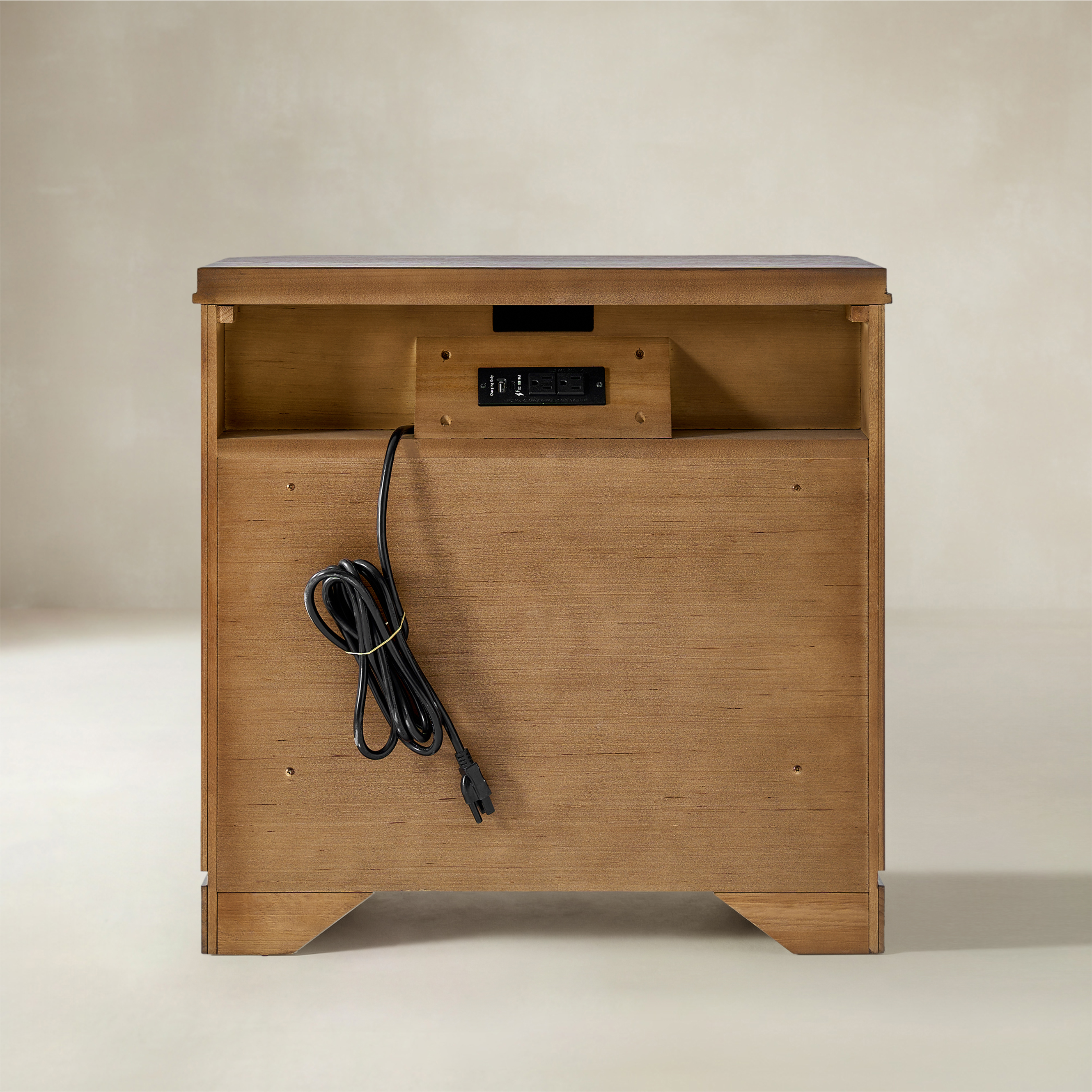 VERRAL Fluted Wood nightstand
