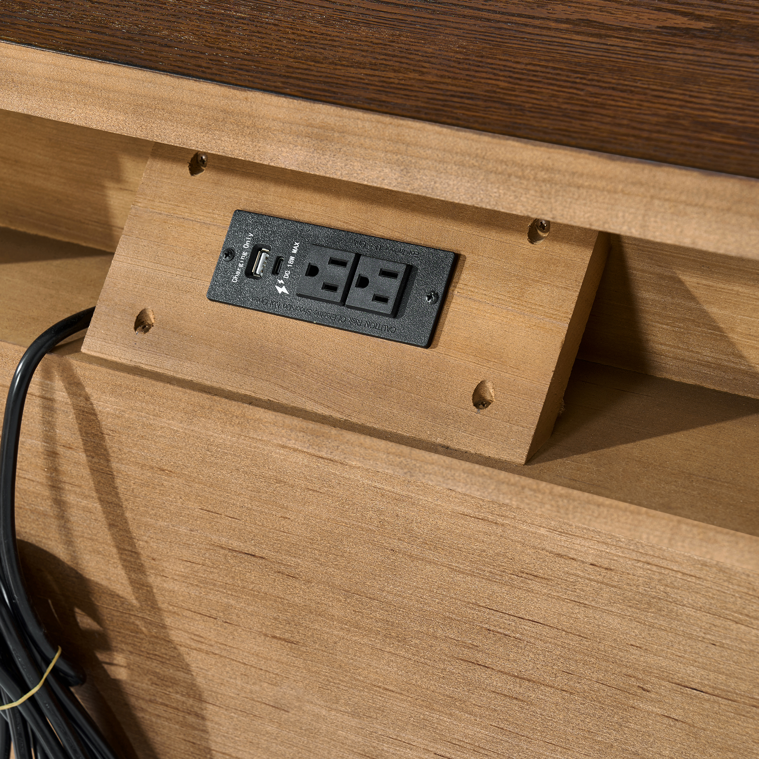 VERRAL Fluted Wood nightstand