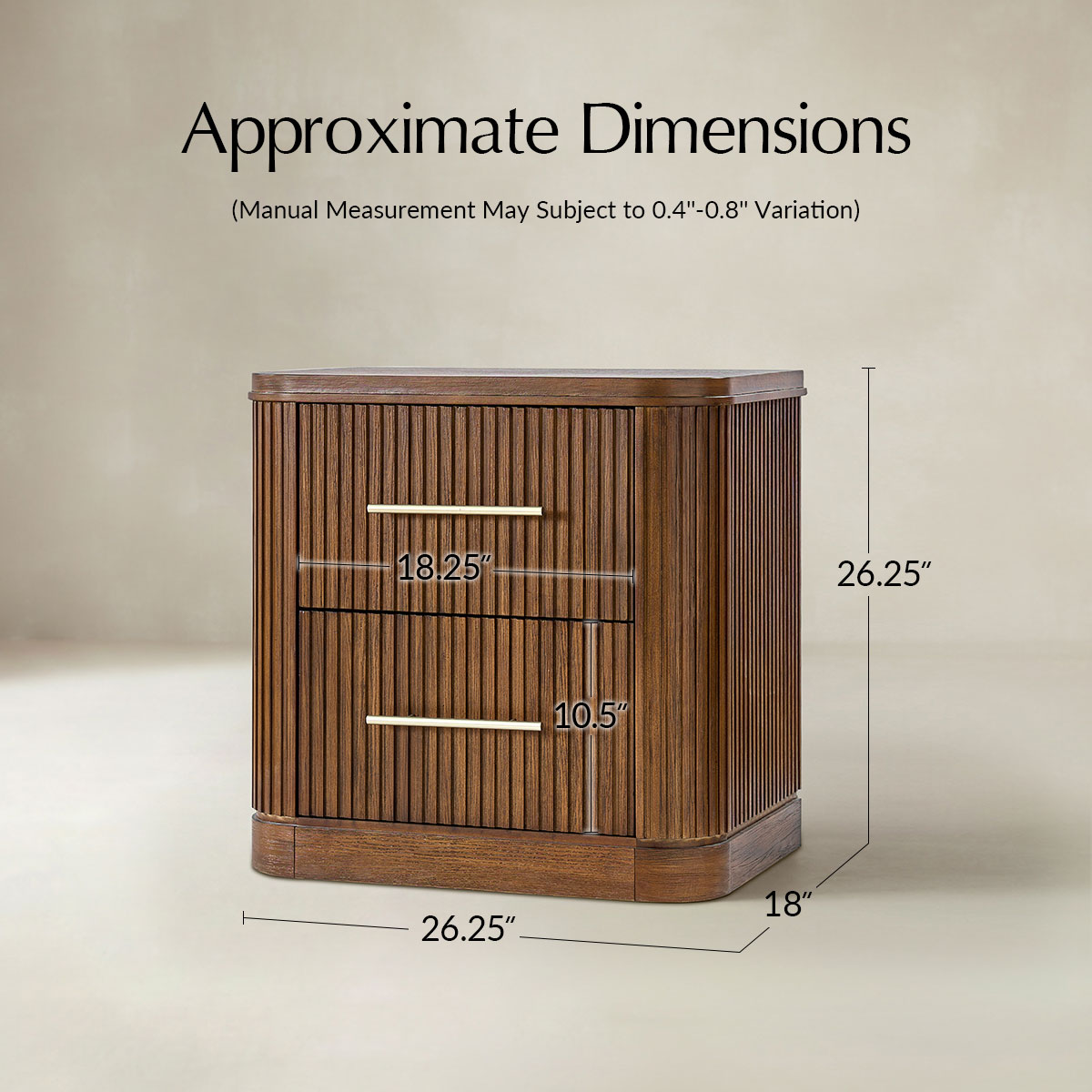 VERRAL Fluted Wood nightstand