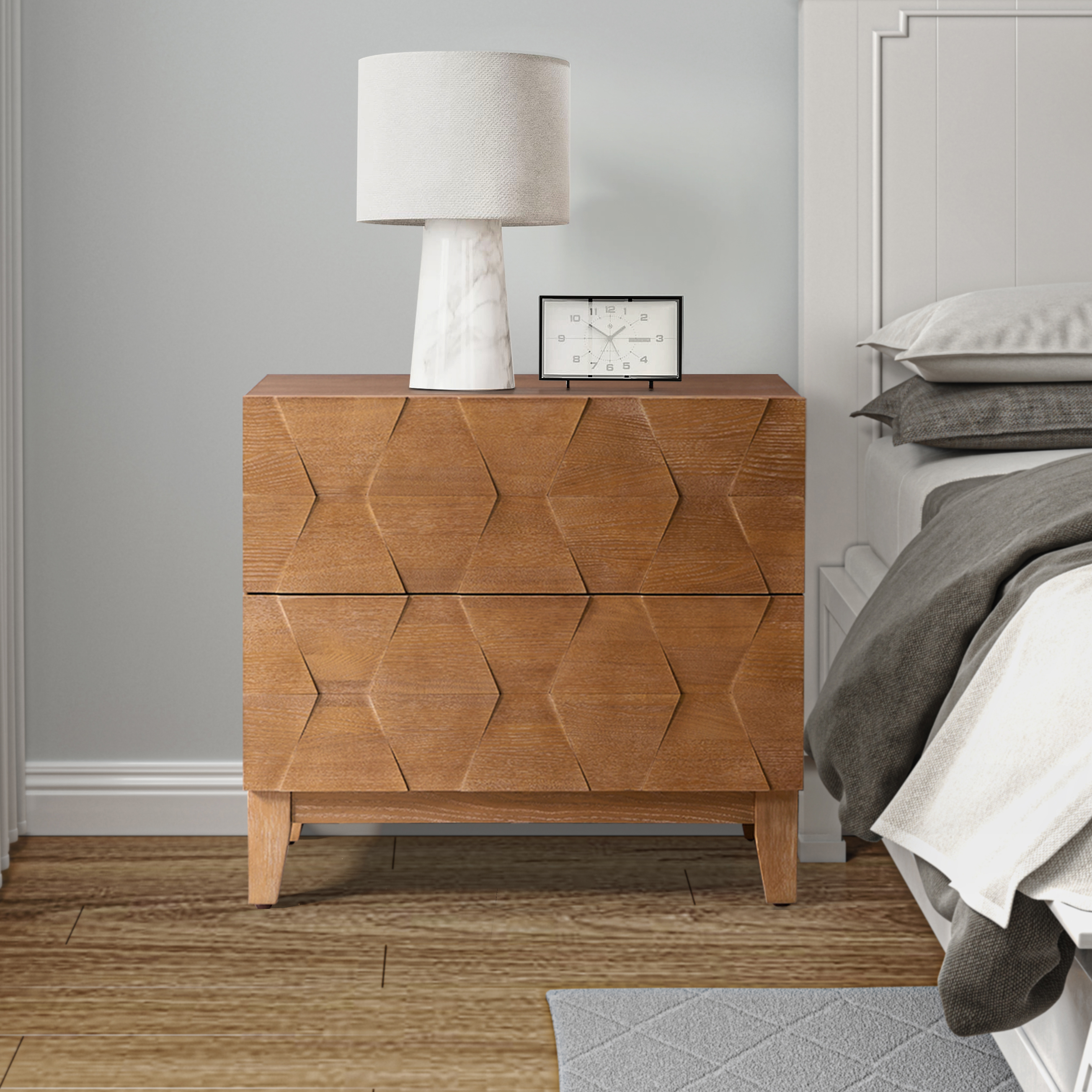 Kamu 2 - Drawer End Table with Built-in Outlets(Optional Types)