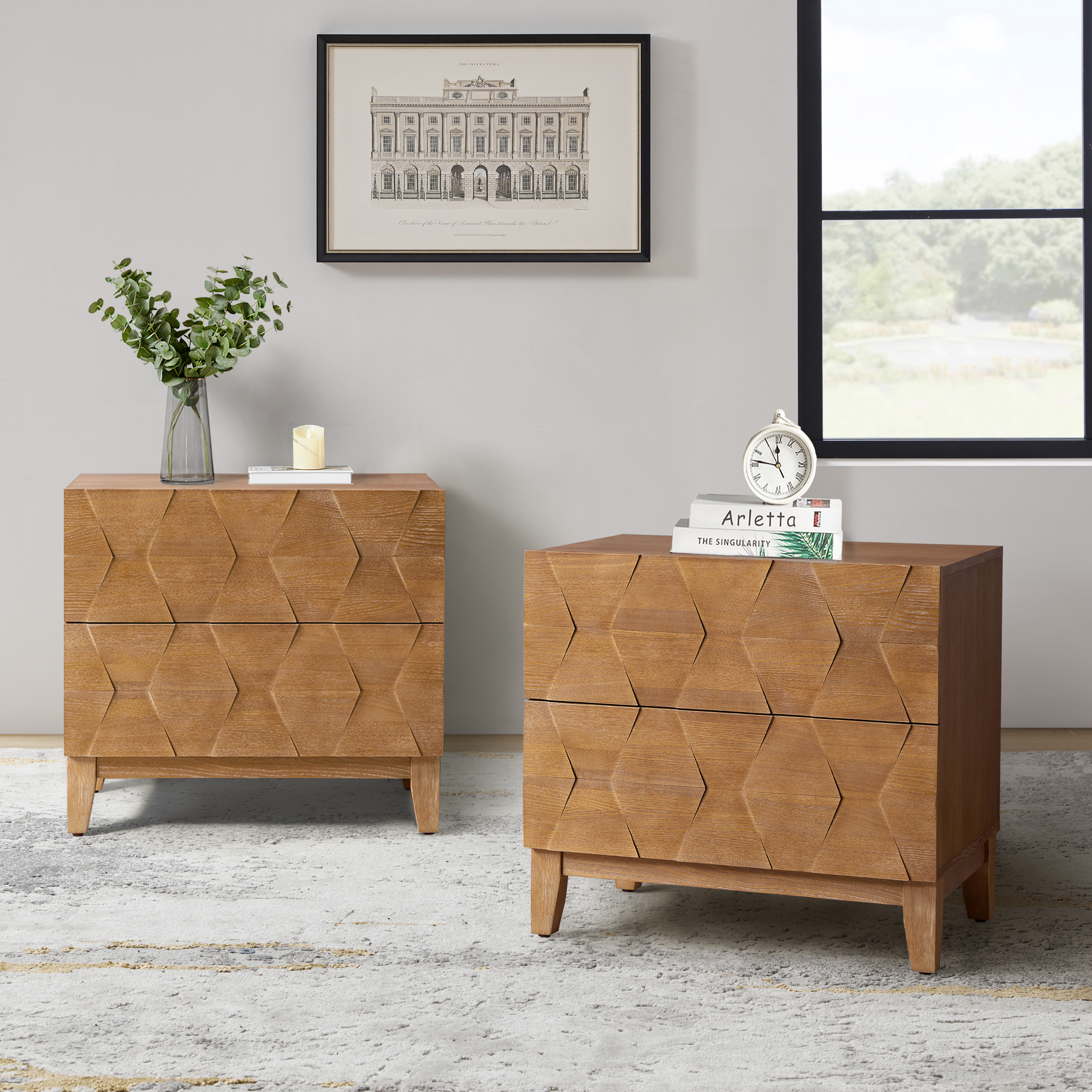 Kamu 2 - Drawer End Table with Built-in Outlets(Optional Types)
