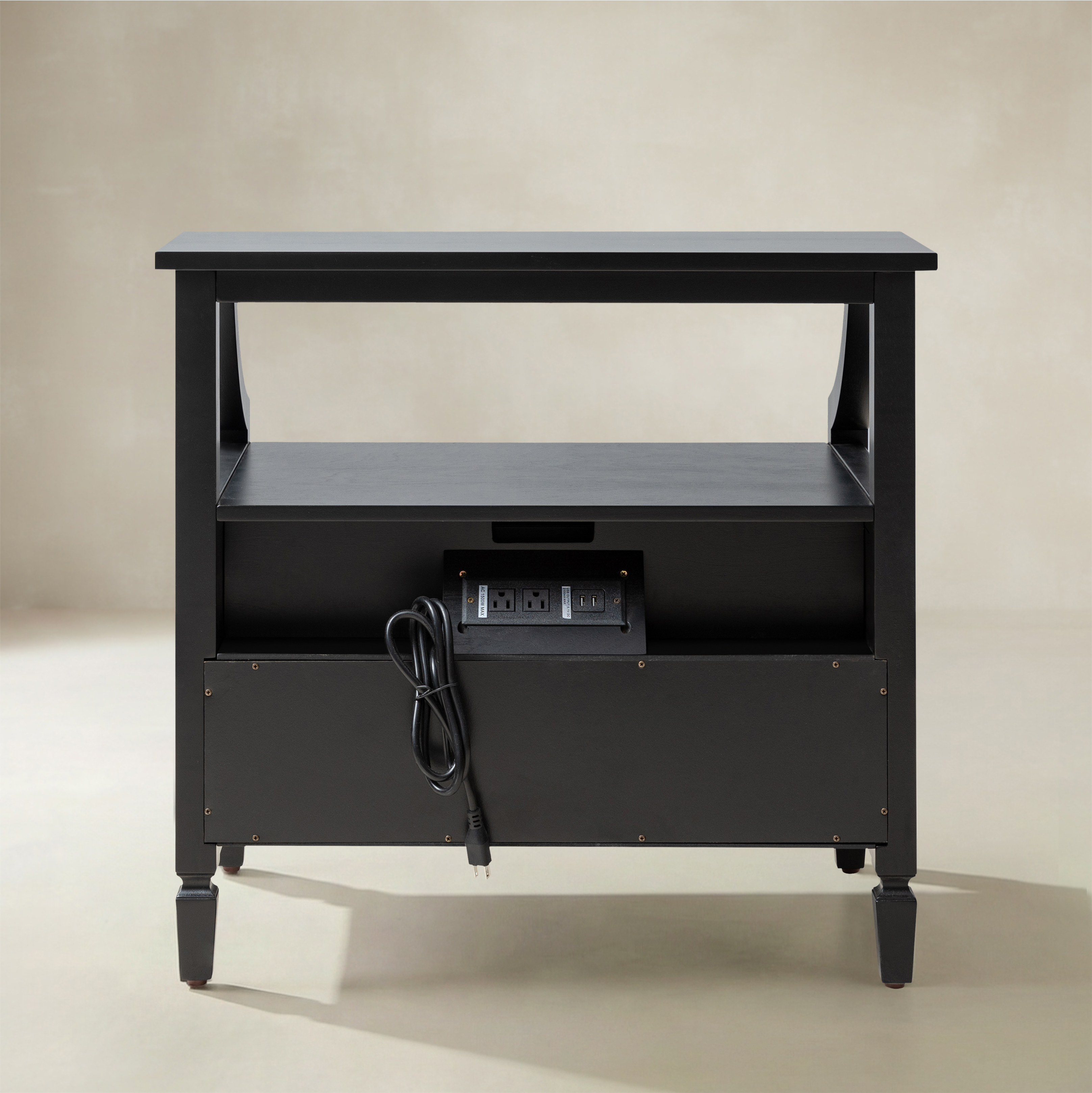 Grace 2 - Drawer End Table Chest with Built-in Outlets