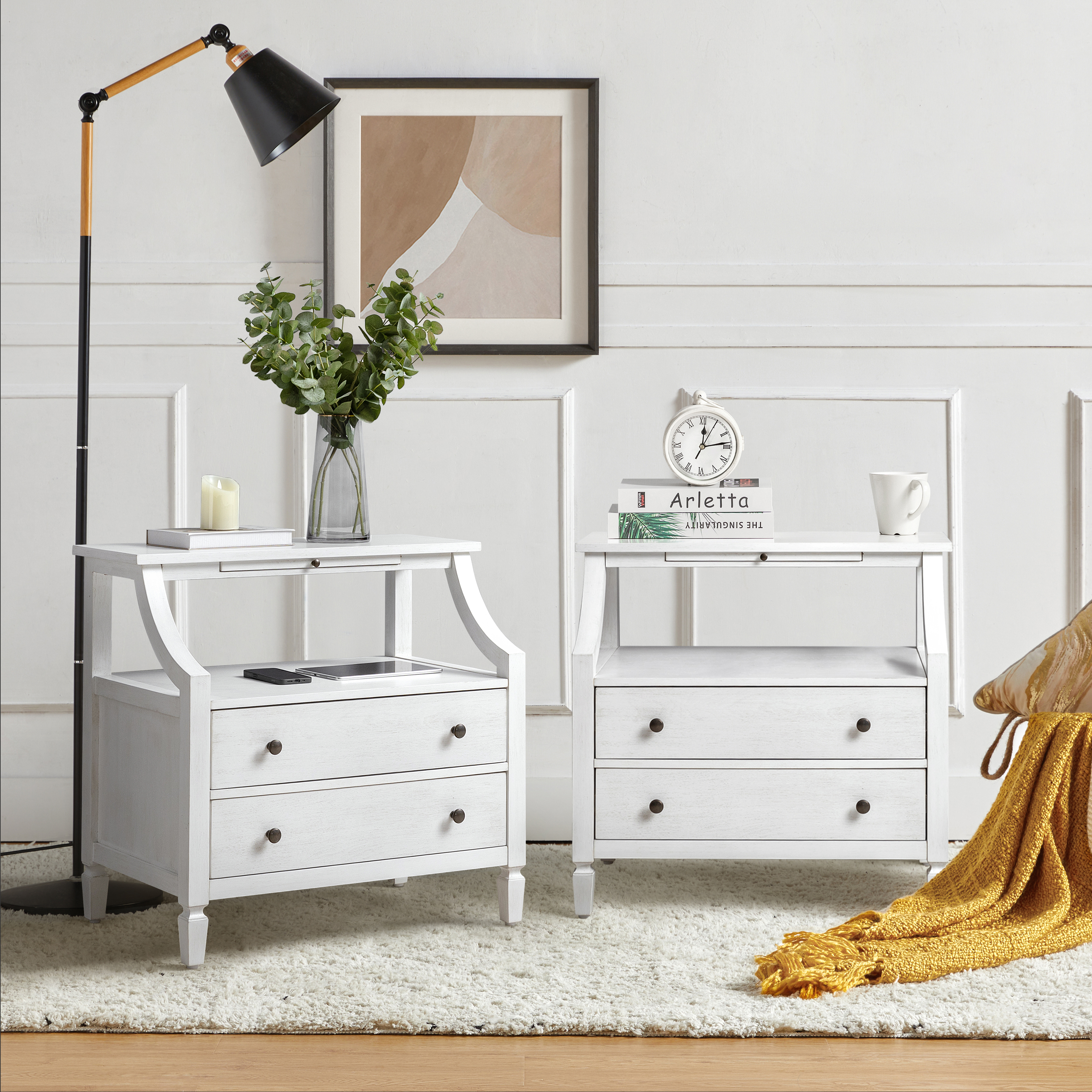 Grace 2 - Drawer End Table Chest with Built-in Outlets