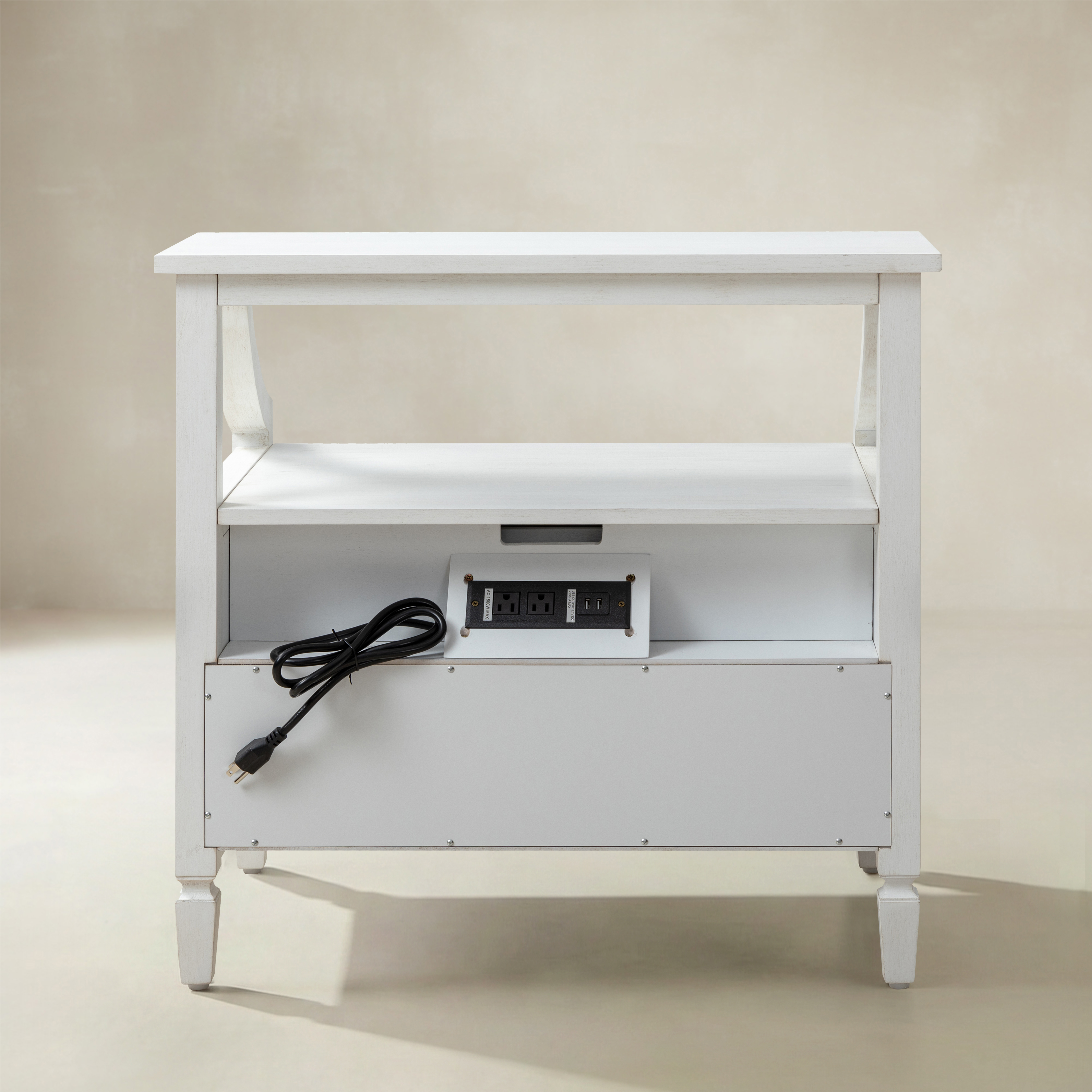 Grace 2 - Drawer End Table Chest with Built-in Outlets