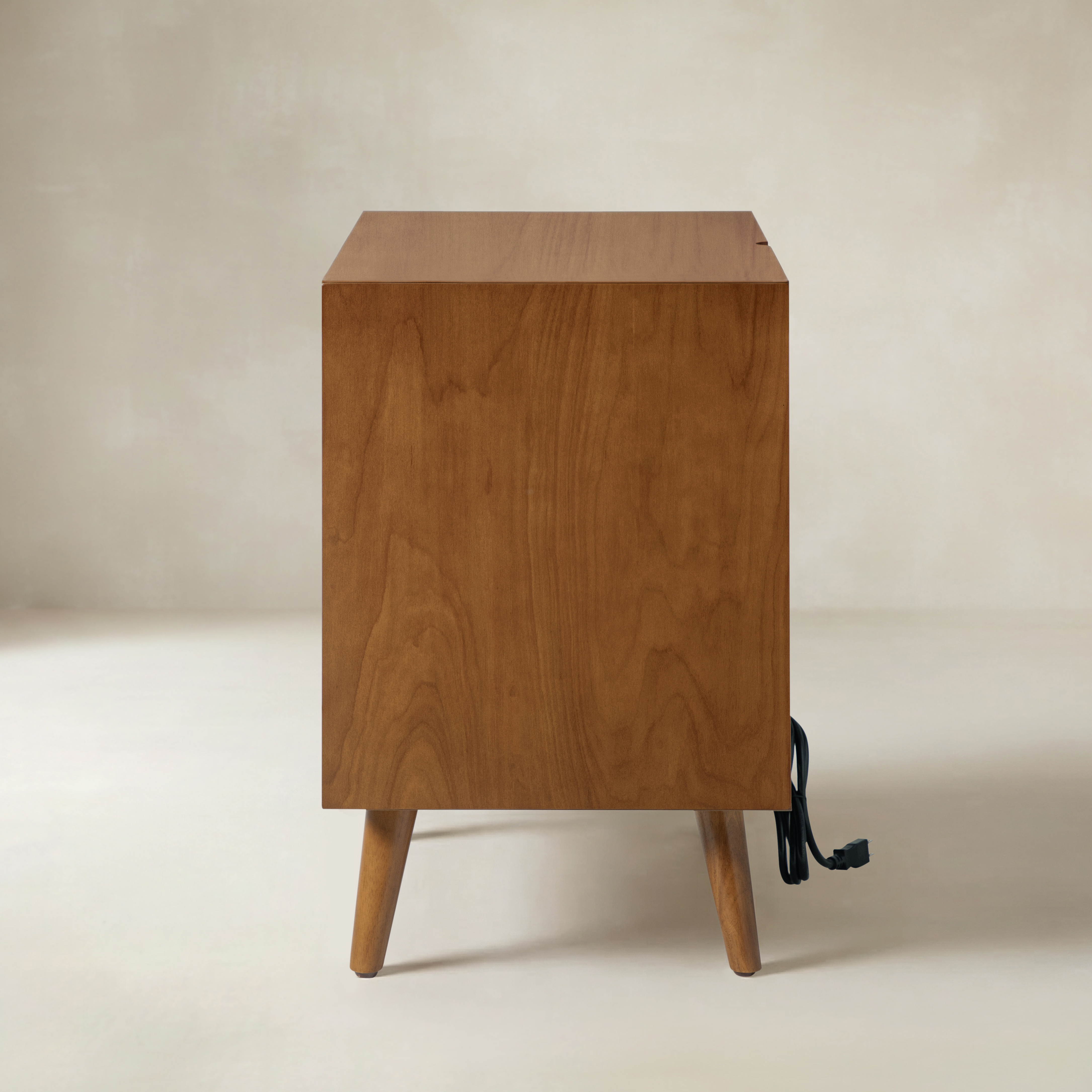 Giralda 2-Drawer Mid-century Modern End Table with Built-In Outlets(Optional Types)