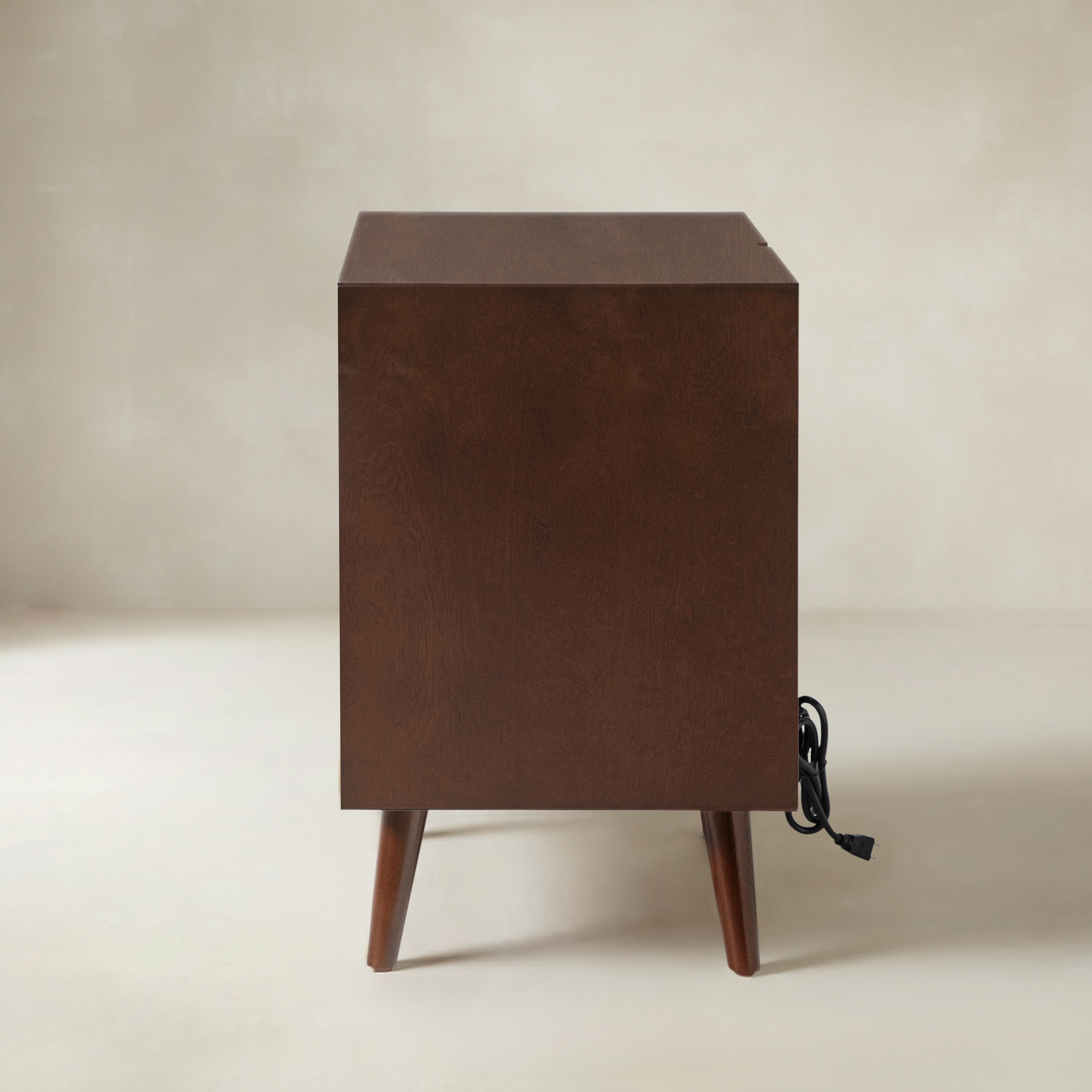 Giralda 2-Drawer Mid-century Modern End Table with Built-In Outlets(Optional Types)