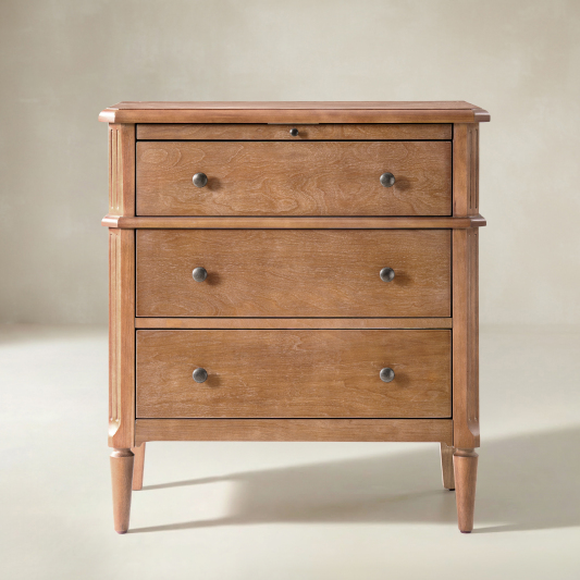 Griselda Transitional 3-Drawer End Table with Hidden Compartment