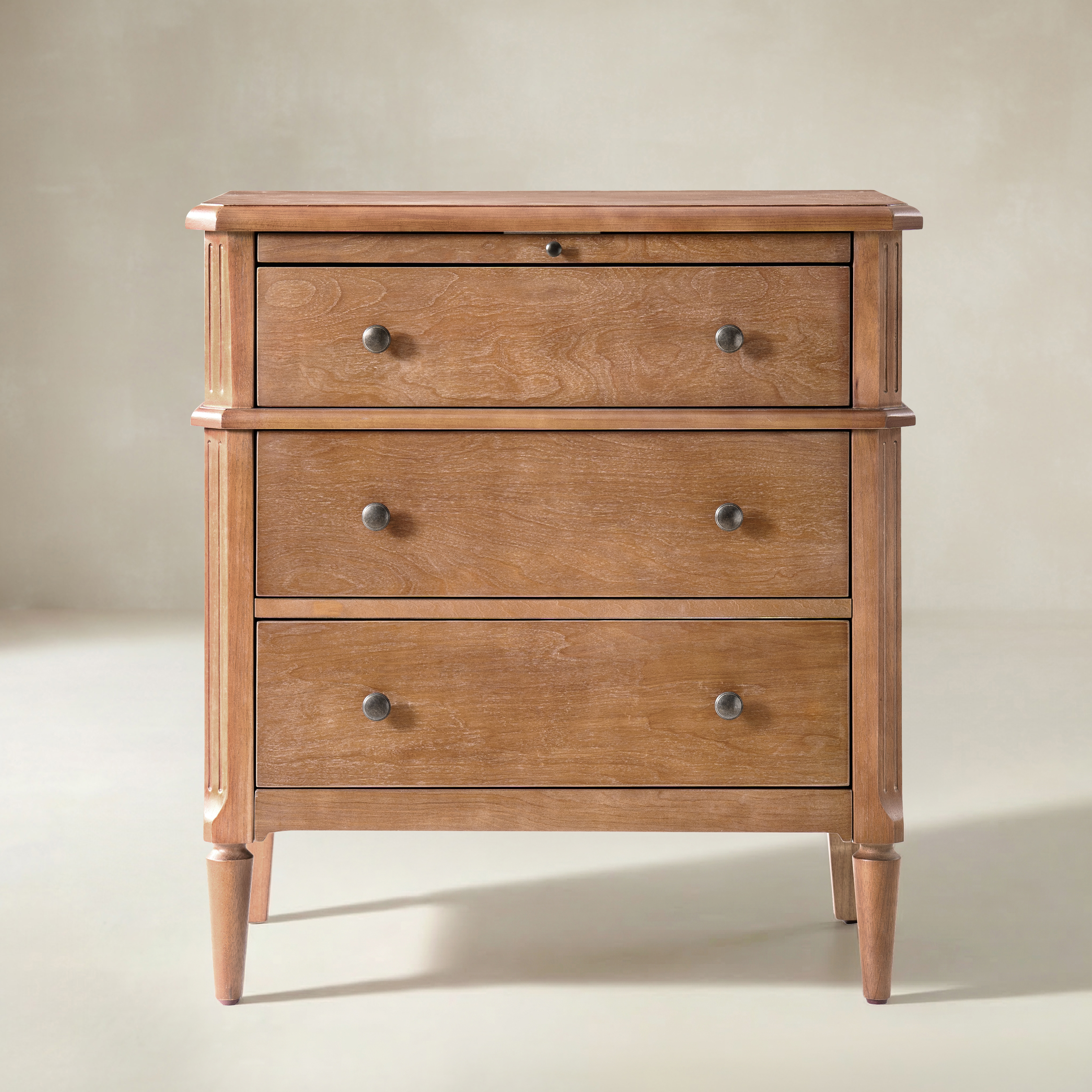 Griselda Transitional 3-Drawer End Table with Hidden Compartment