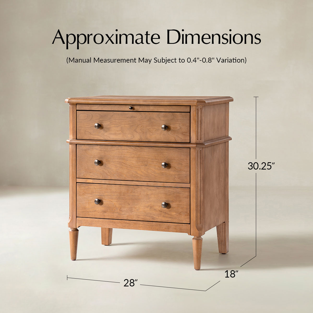 Griselda Transitional 3-Drawer End Table with Hidden Compartment