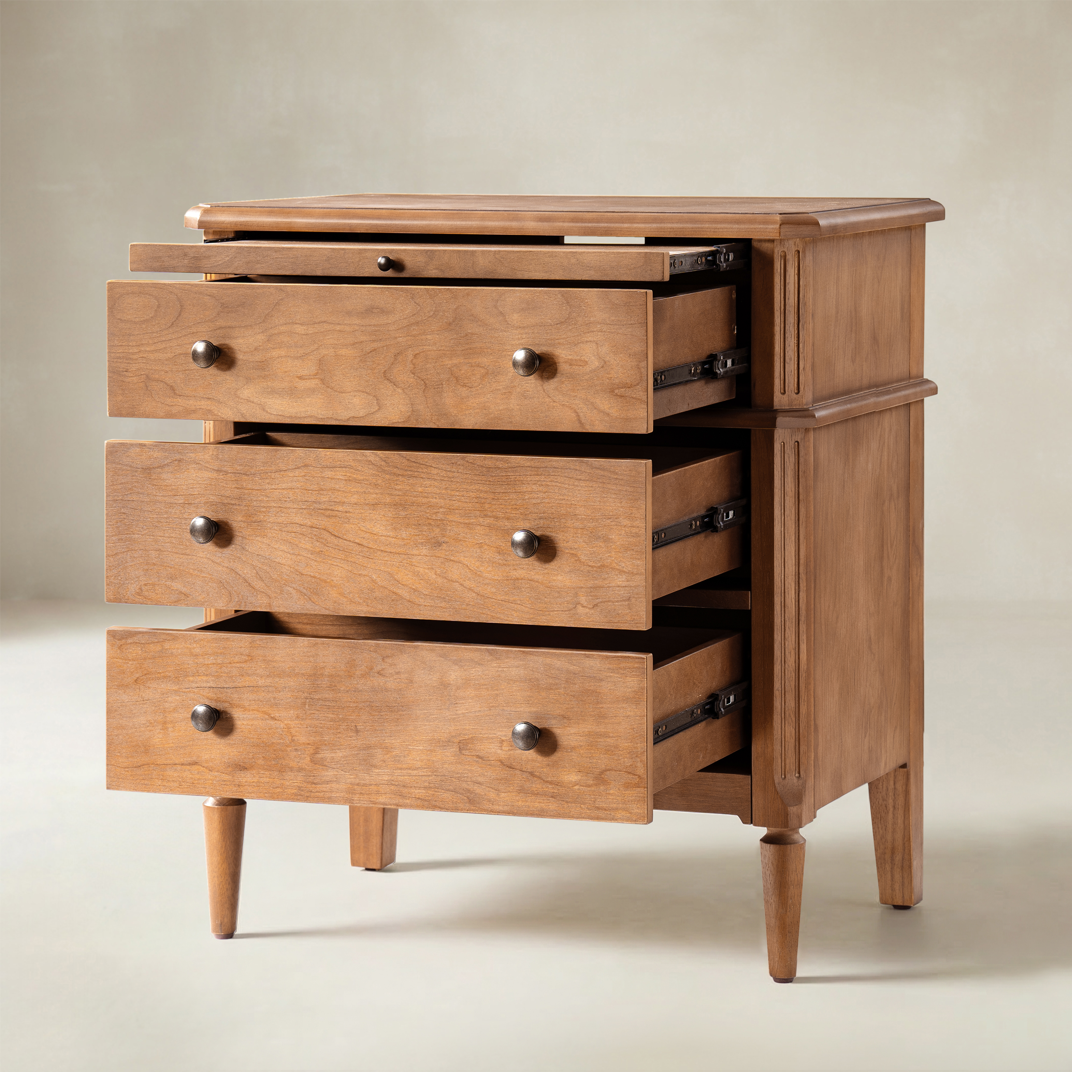 Griselda Transitional 3-Drawer End Table with Hidden Compartment