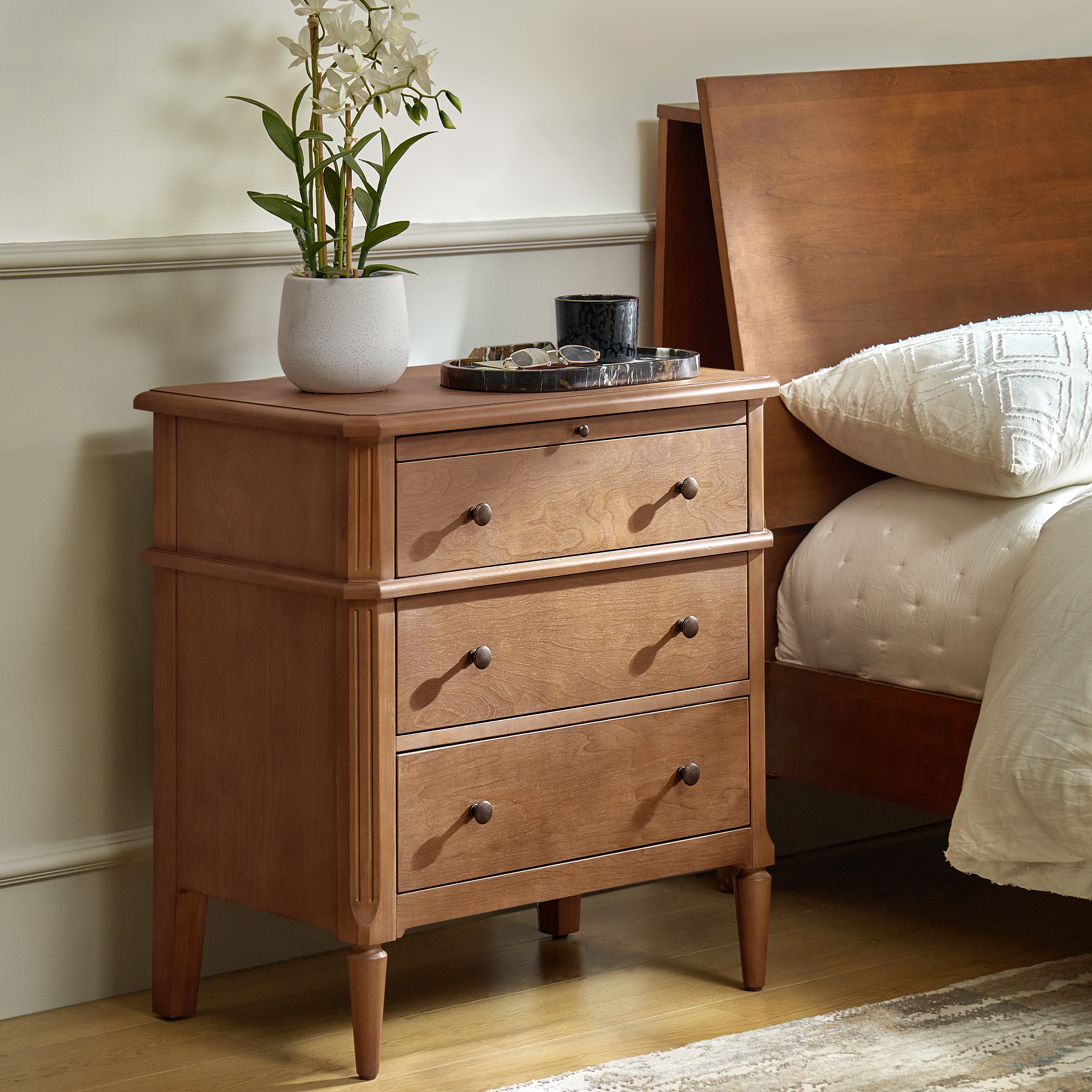 Griselda Transitional 3-Drawer End Table with Hidden Compartment