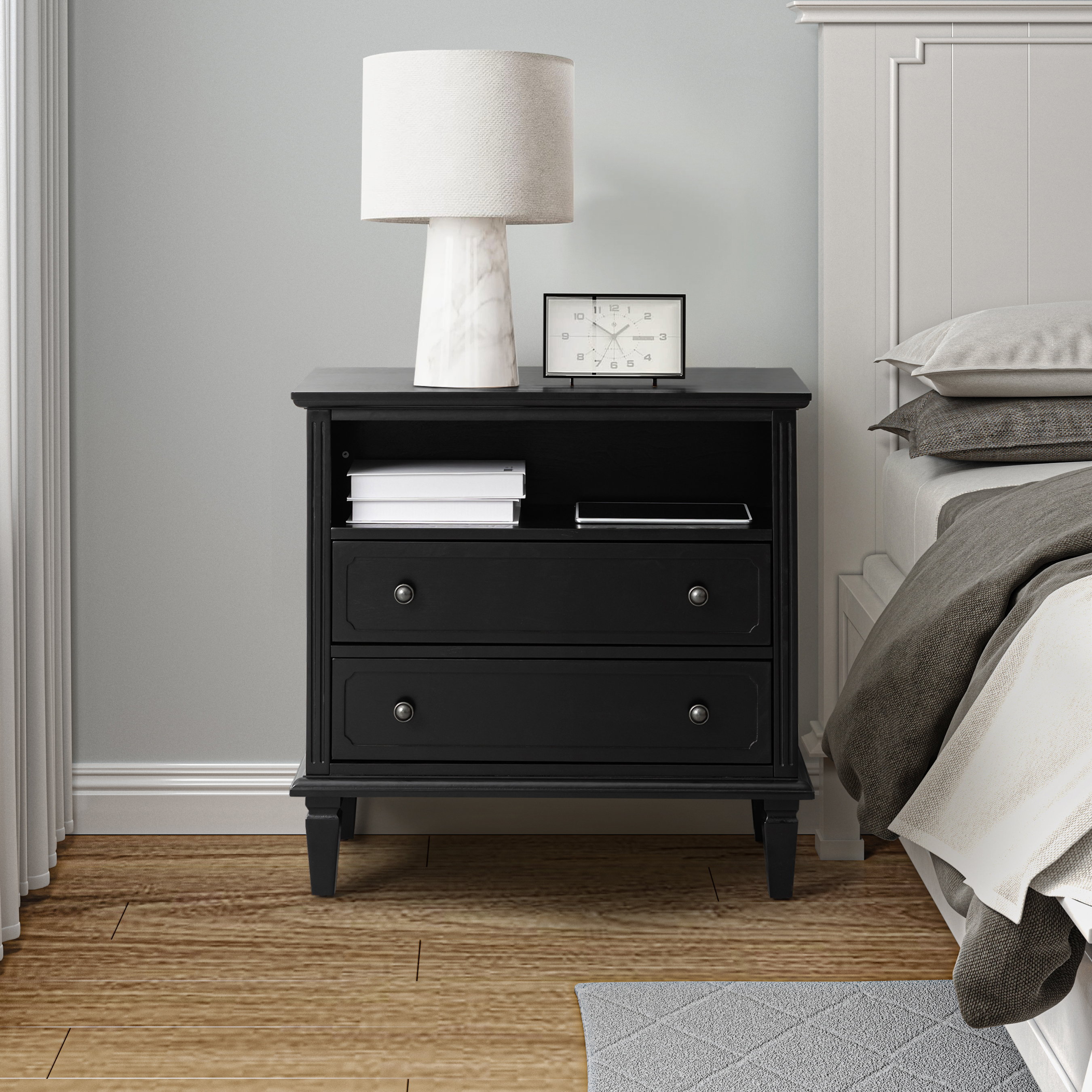 Galatea 2 - Drawer Solid Wood End Table Chest(Optional Types)