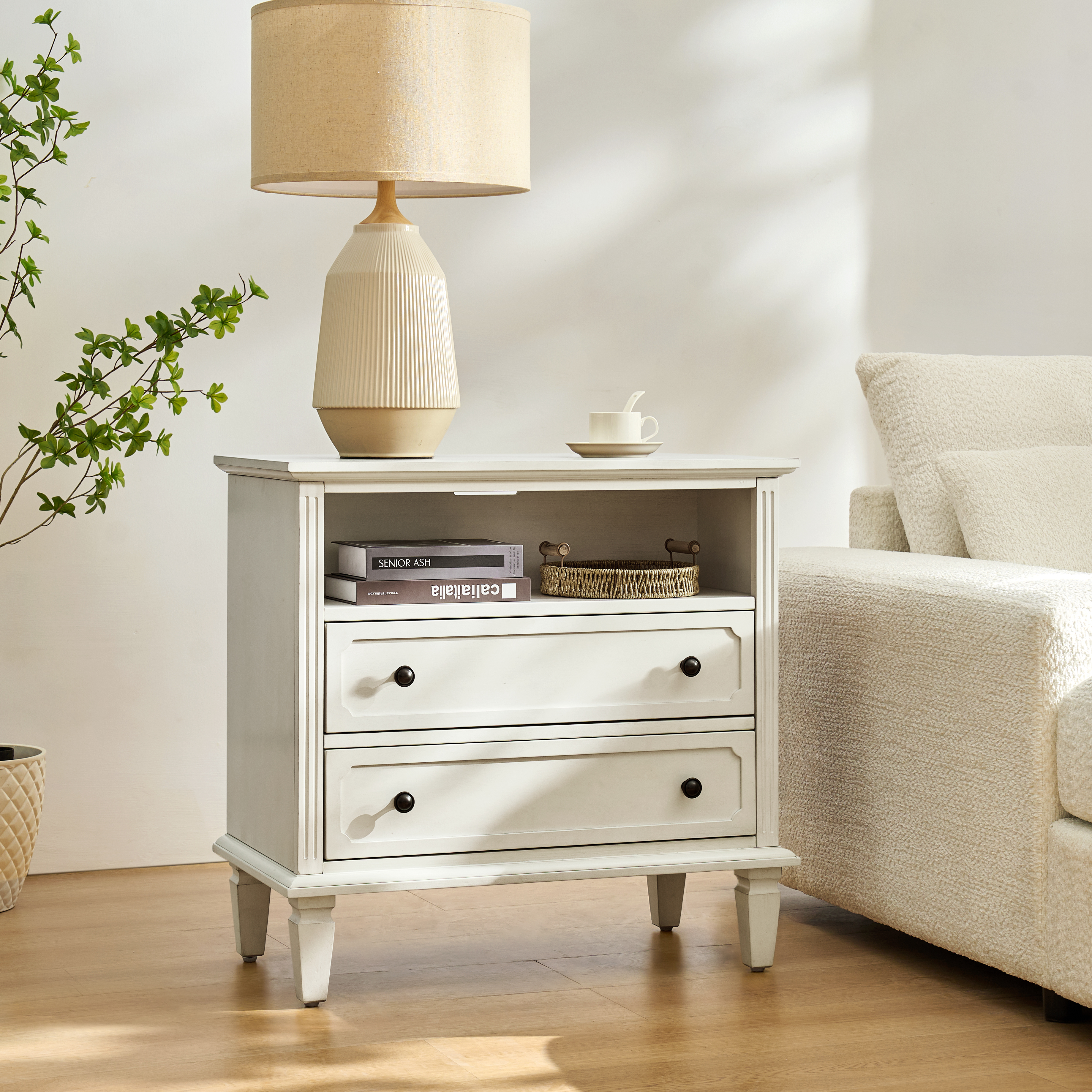 Galatea 2 - Drawer Solid Wood End Table Chest(Optional Types)
