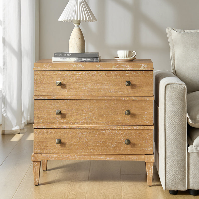 Lorenz Transitional 3-Drawer End Table with Charging Station(Optional Types)