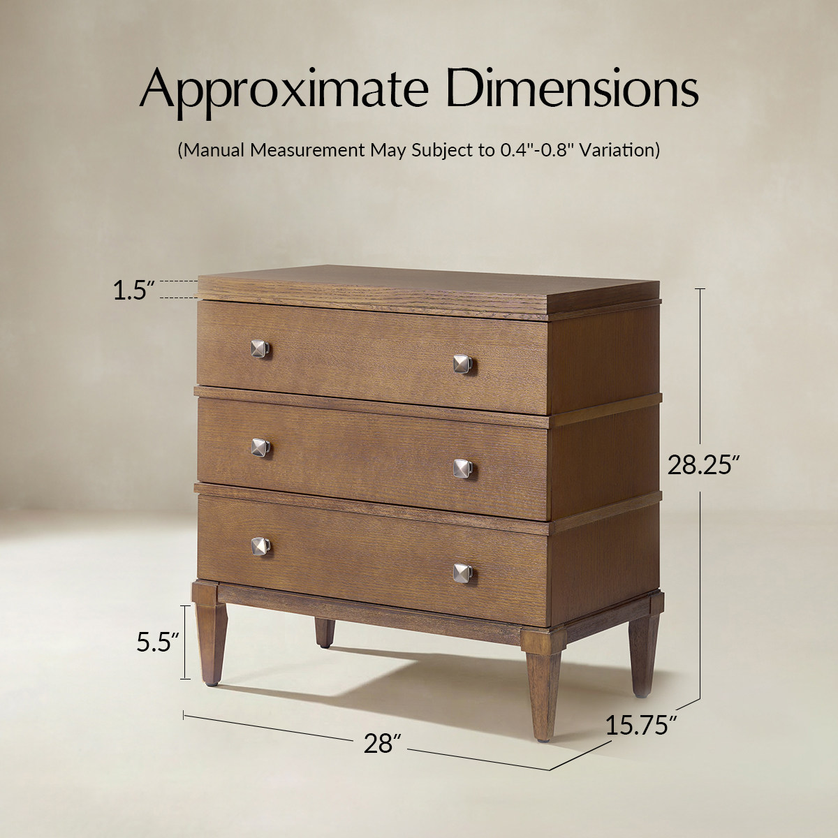 Lorenz Transitional 3-Drawer End Table with Charging Station(Optional Types)