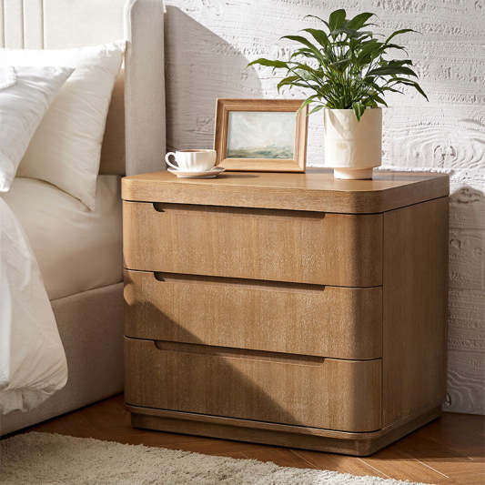 Ravona Large 3-Drawer Nightstand with Hidden Storage(Optional Types)