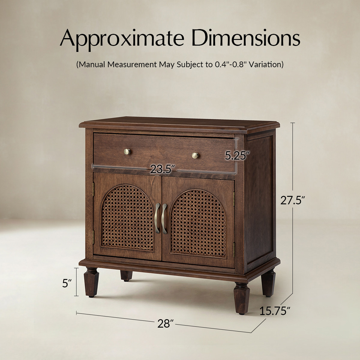 Camilo 27" Tall Arched Faux Rattan End Table With Built-In Outlets