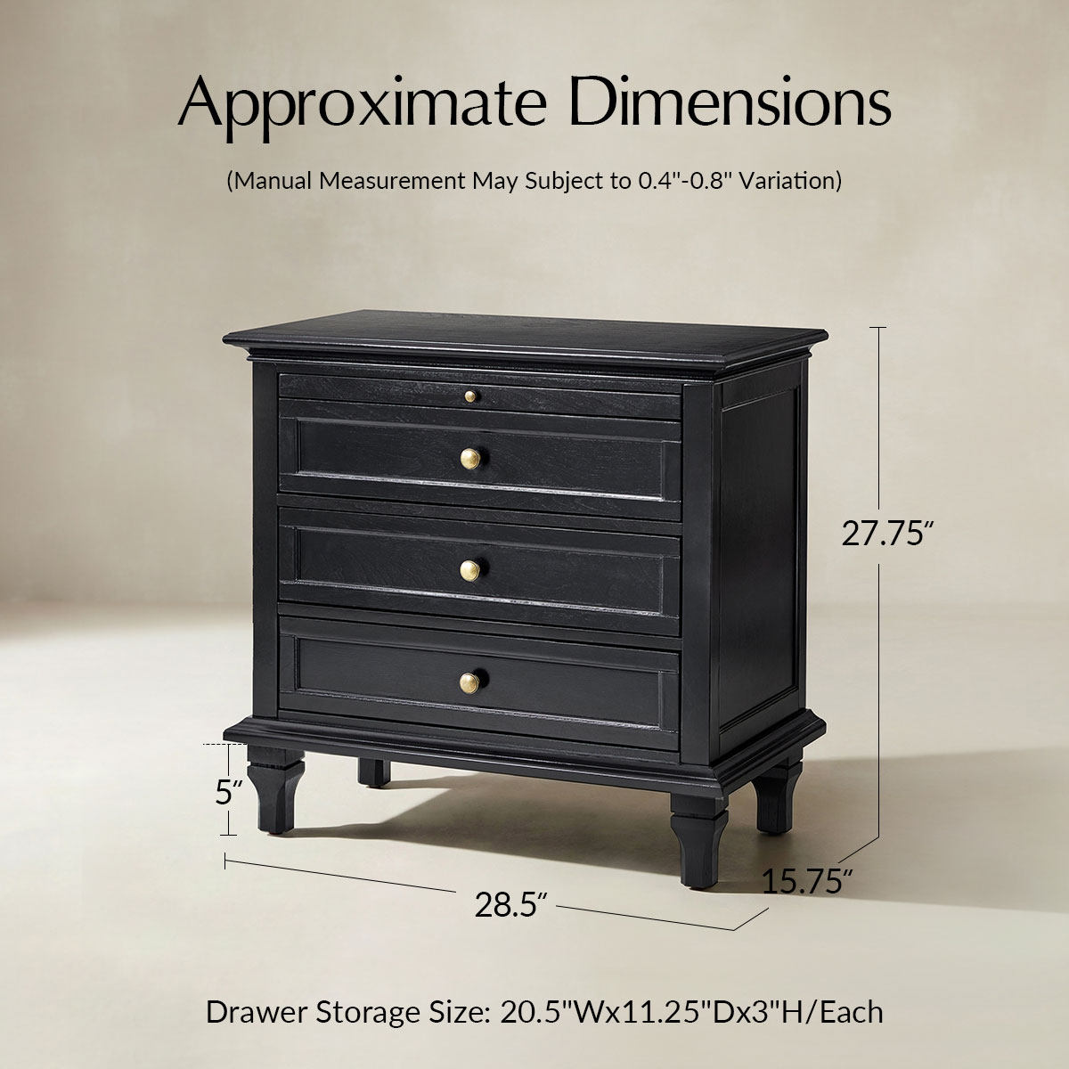 Mornay 3 - Drawer Nightstand with Built-In Outlets | Hulala Home