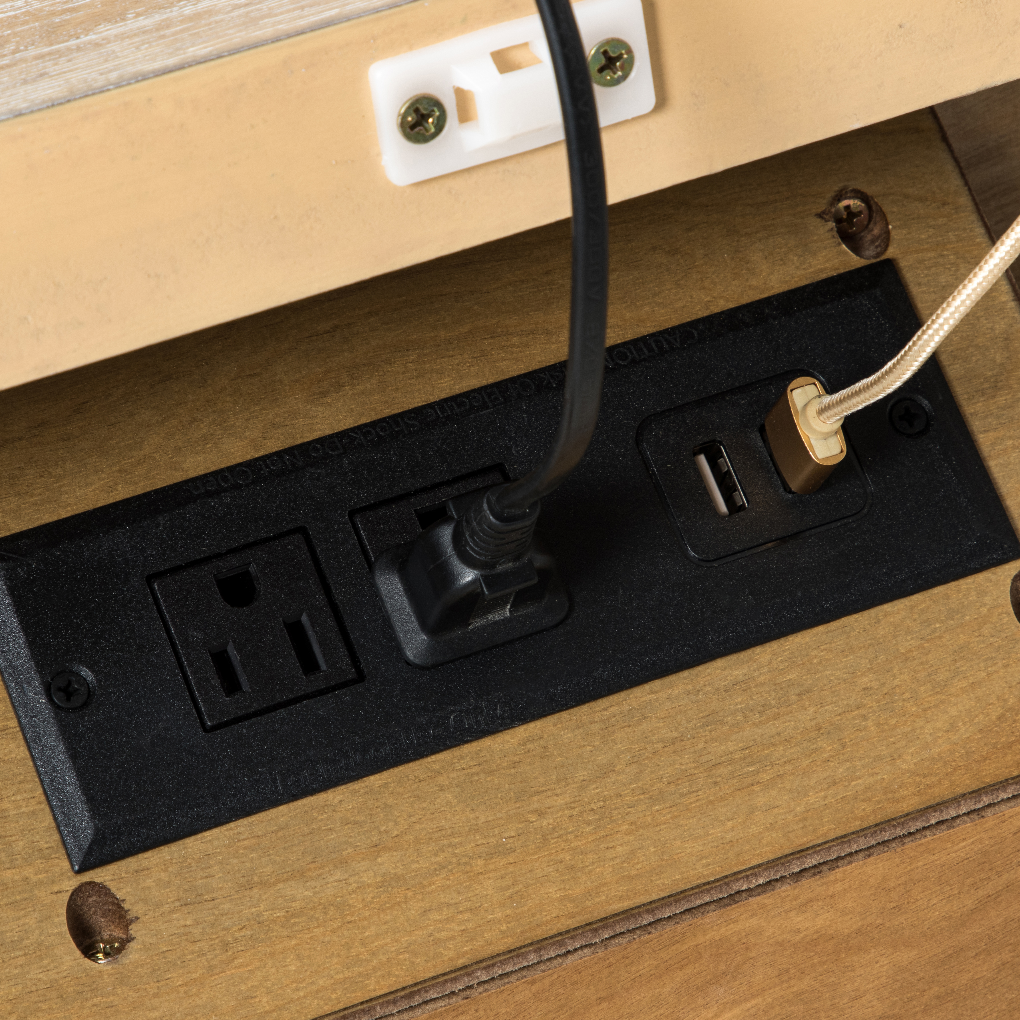 Galatea 3 - Drawer End Table with Built-In Outlets(Optional Types)