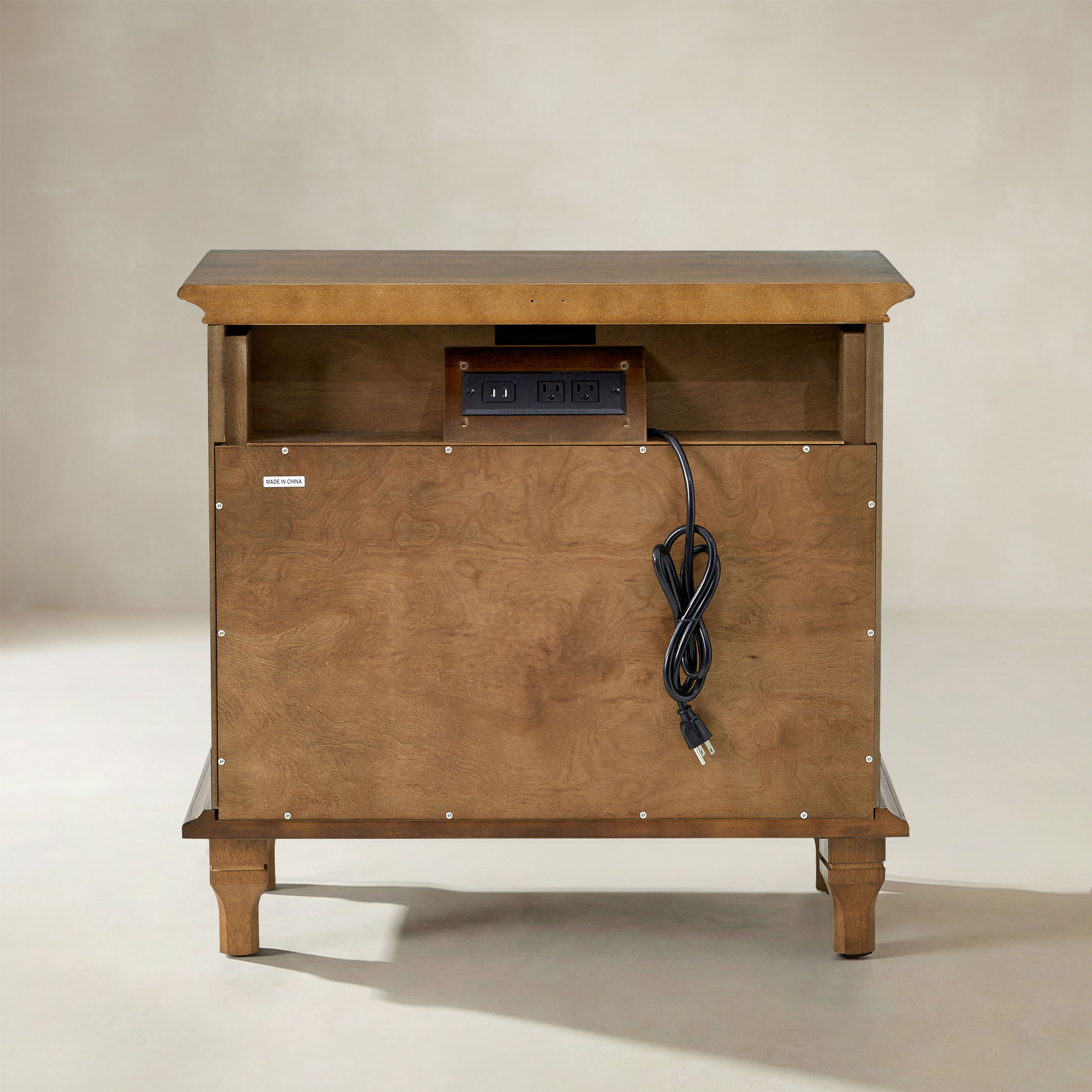 Galatea 3 - Drawer End Table with Built-In Outlets(Optional Types)