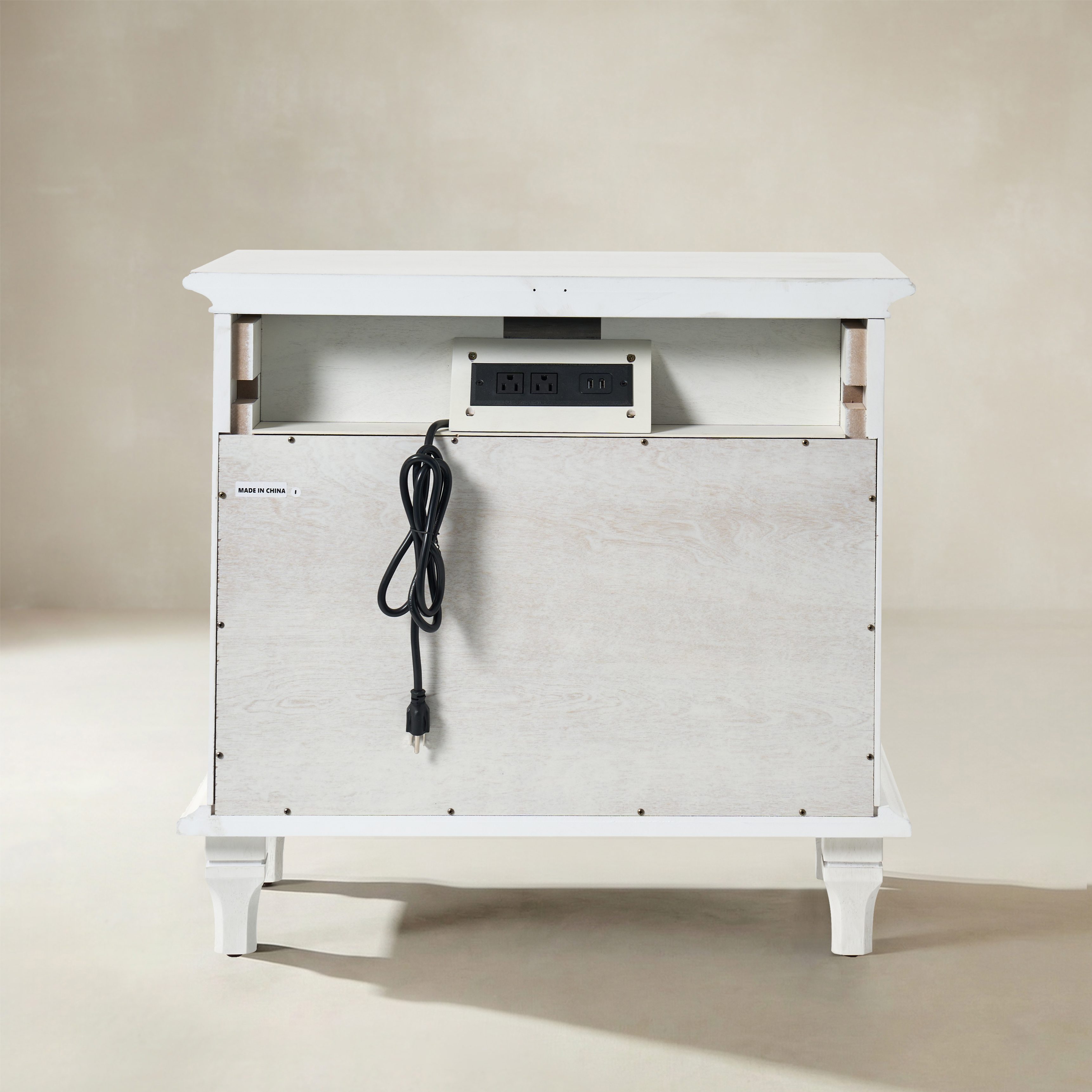 Galatea 3 - Drawer End Table with Built-In Outlets(Optional Types)