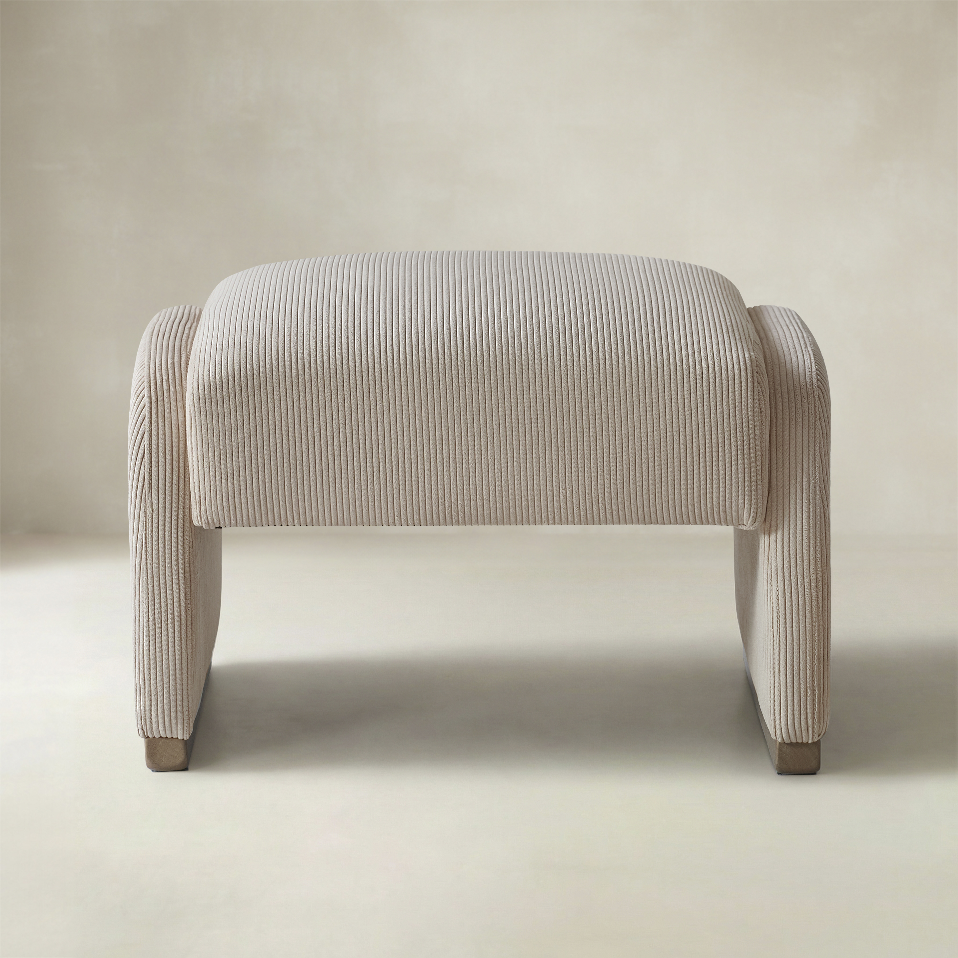 Richard Rounded Modern Design Corduroy Ottoman