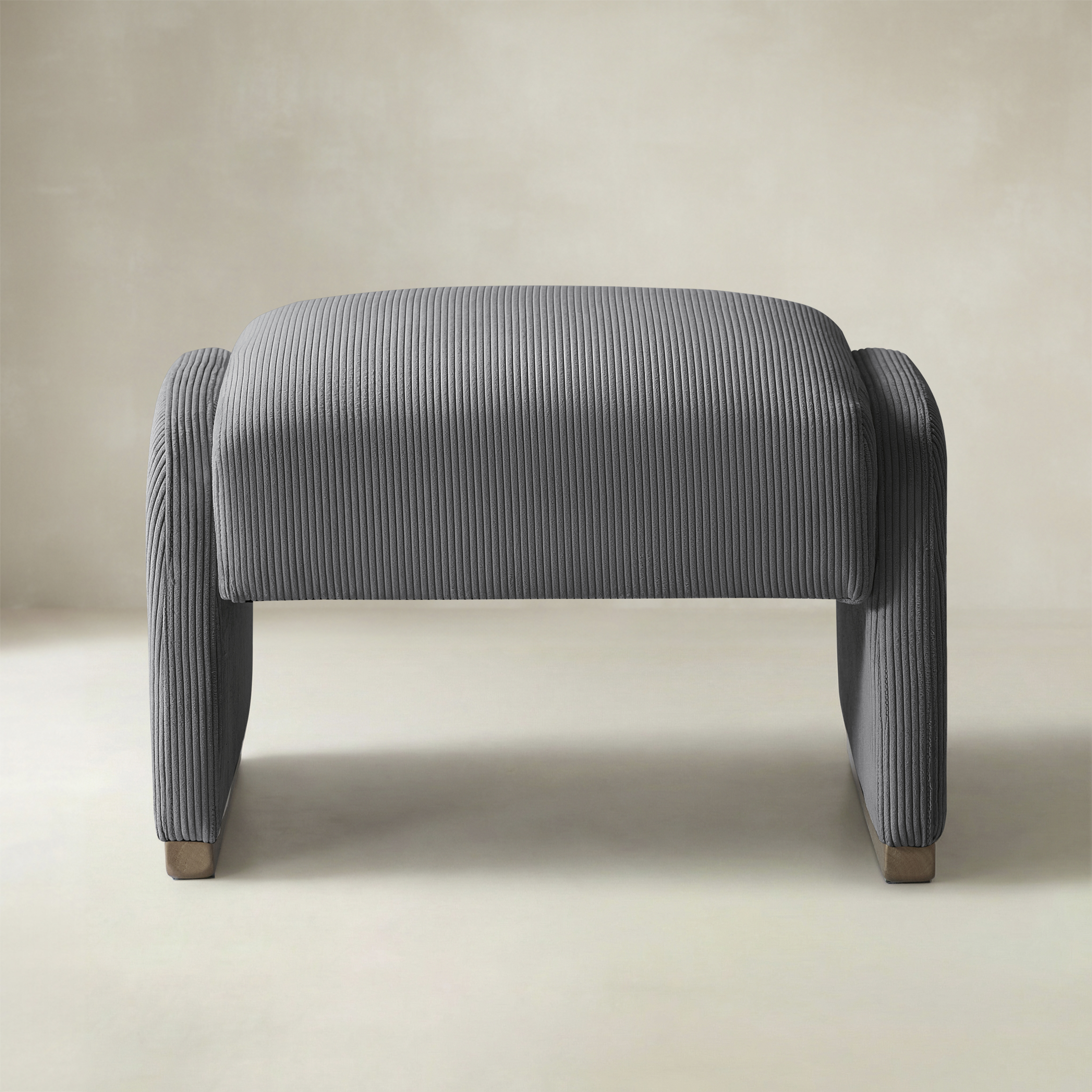 Richard Rounded Modern Design Corduroy Ottoman