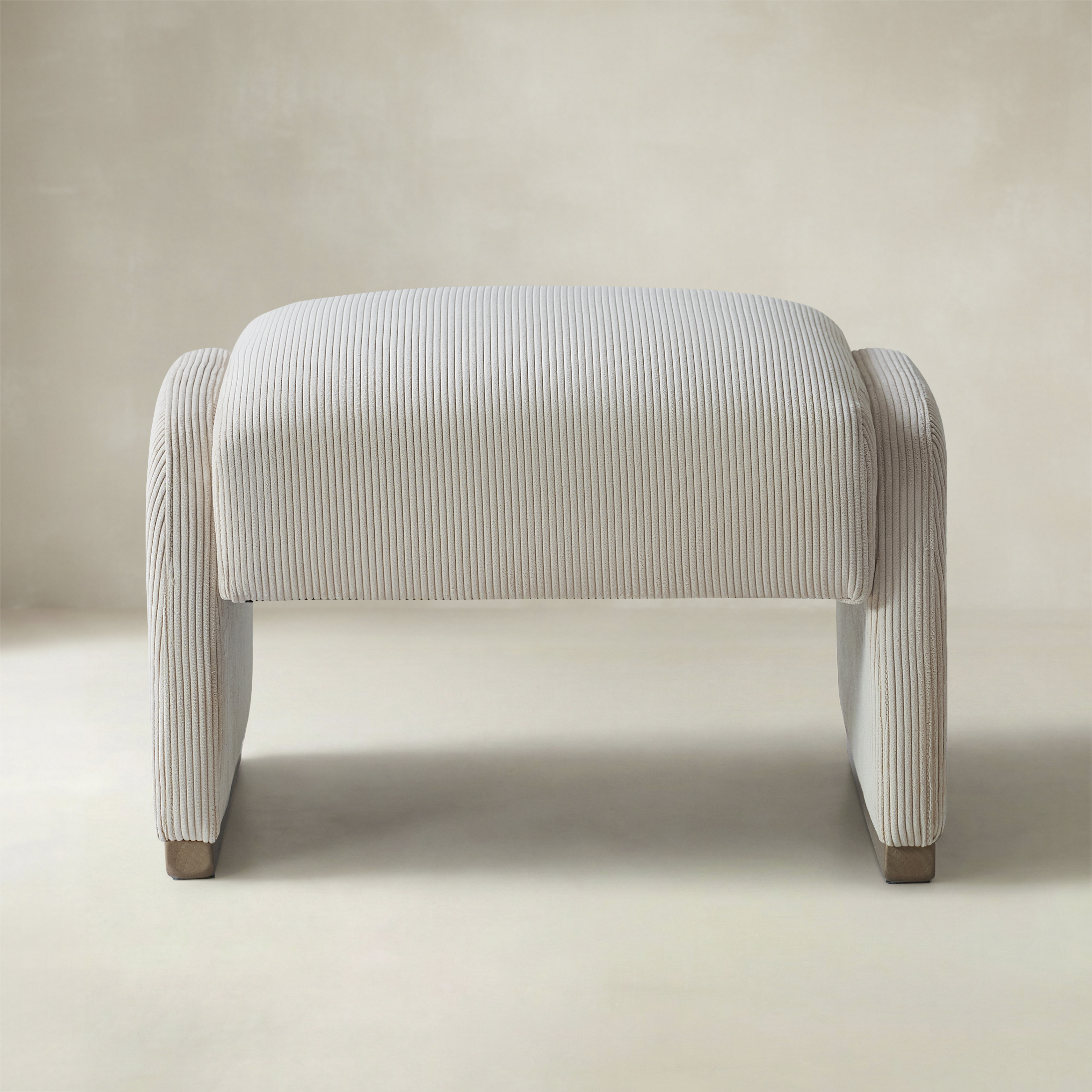 Richard Rounded Modern Design Corduroy Ottoman